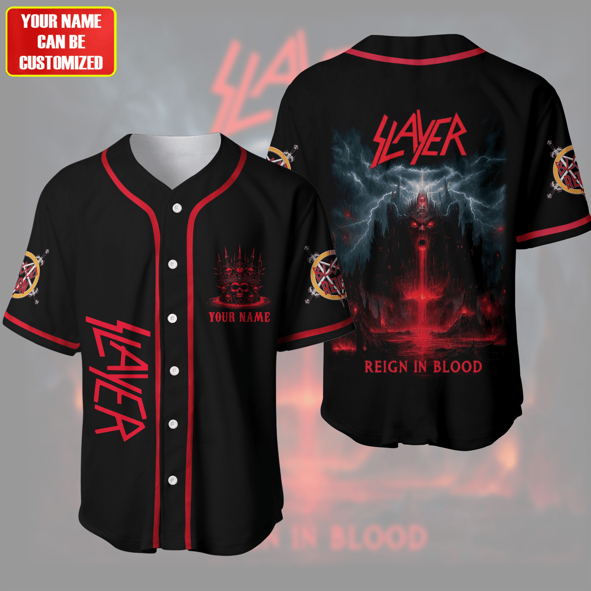 Jerseytrend Slayer Band Reign In Blood Personalized Baseball Jersey For Fans