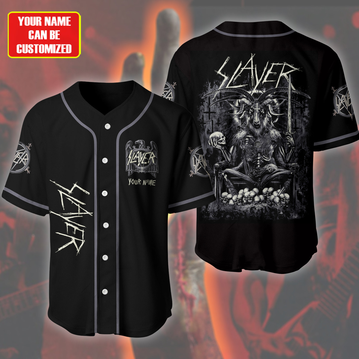 Jerseytrend Slayer Band Reigning Goat Personalized Baseball Jersey For Fans - Image 2