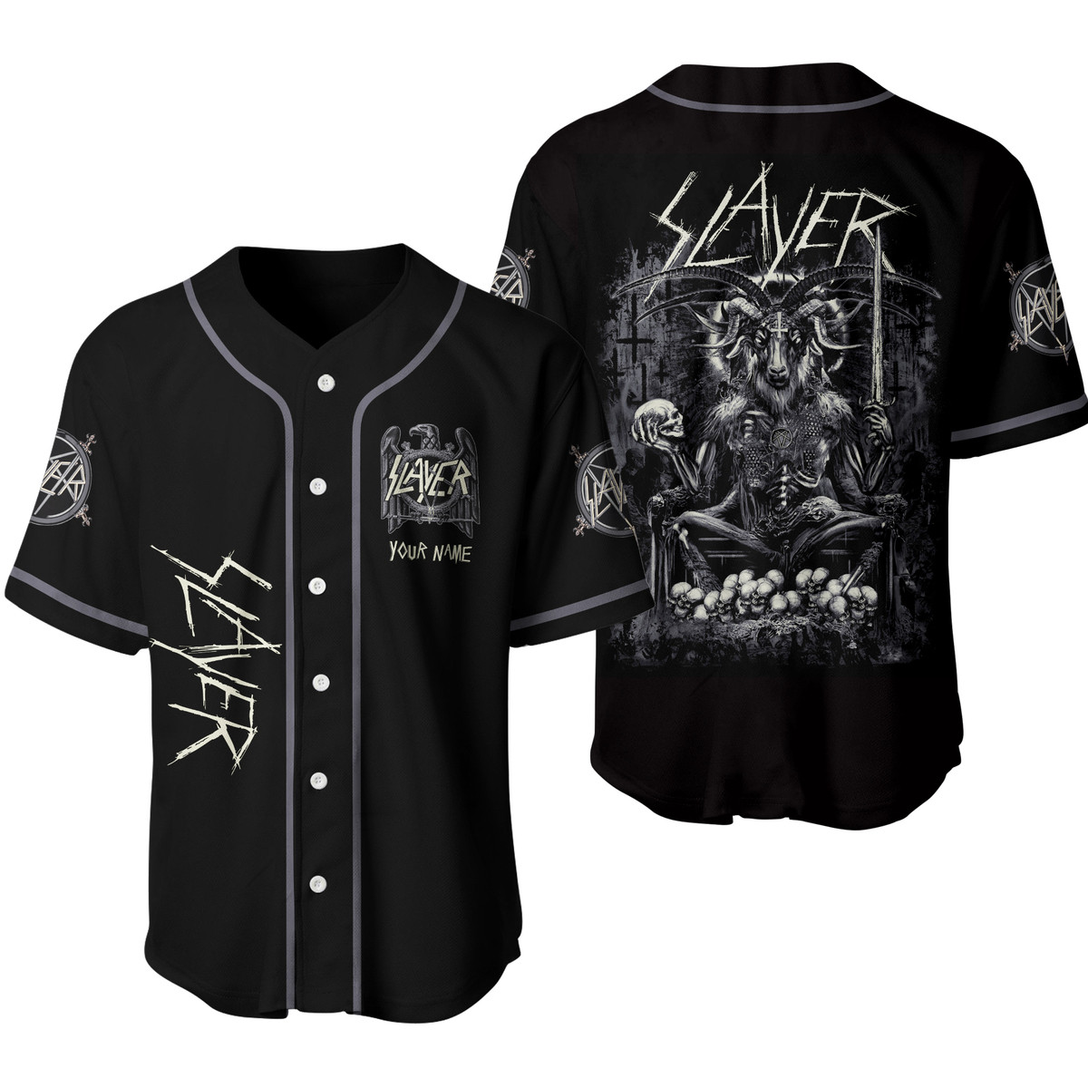 Jerseytrend Slayer Band Reigning Goat Personalized Baseball Jersey For Fans - Image 3