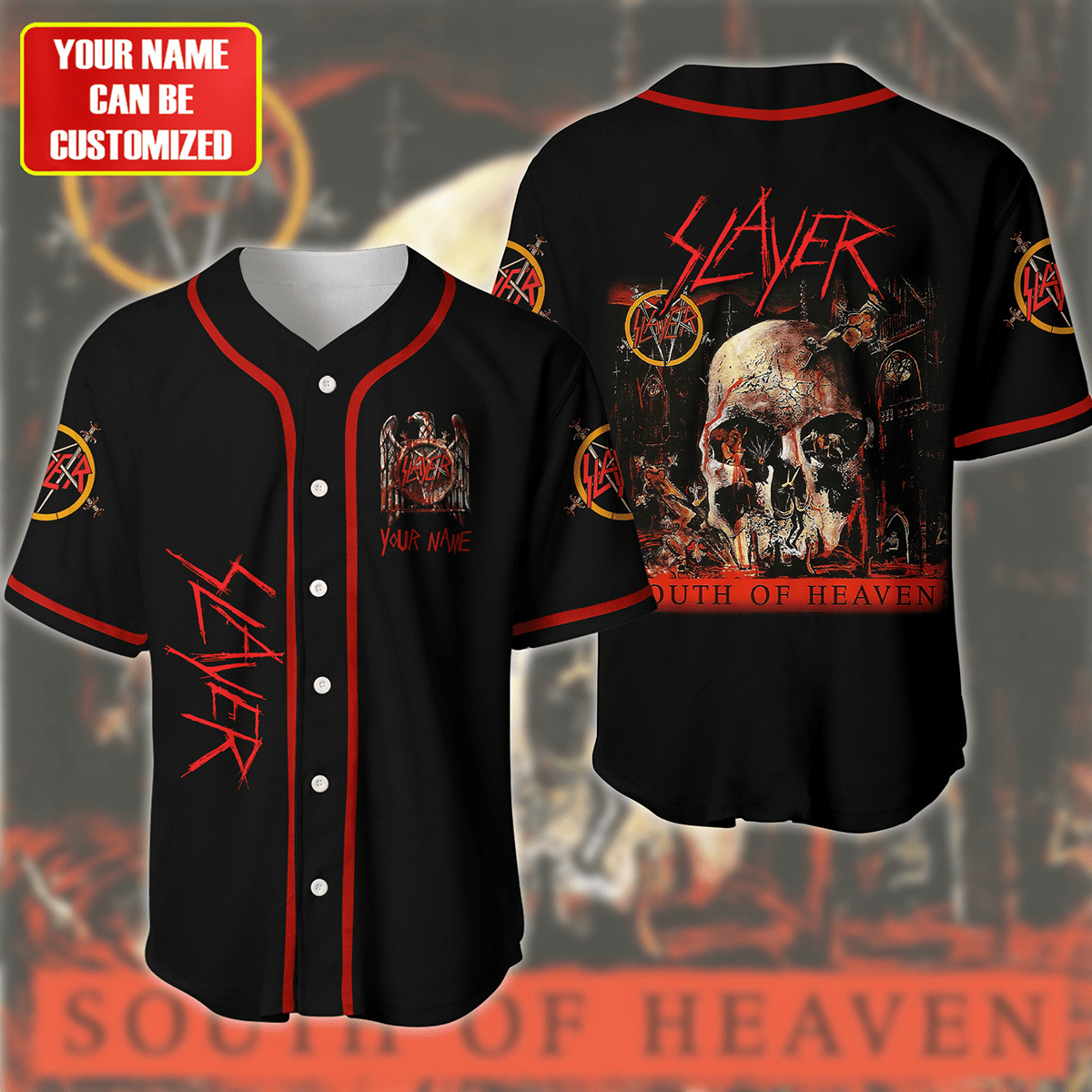 Jerseytrend Slayer Band South Of Heaven Personalized Baseball Jersey For Fans