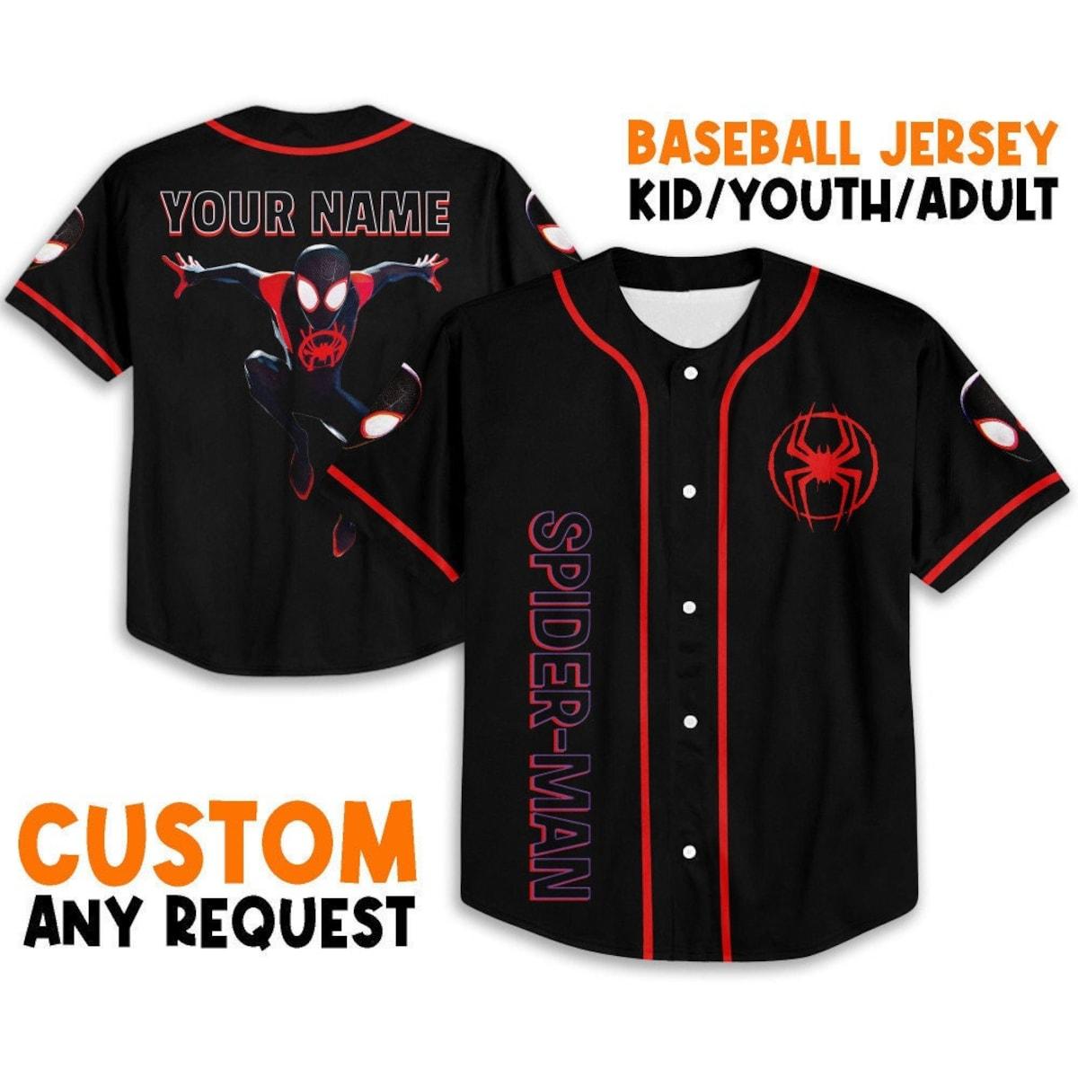 Mckenzieshoponline Spider Man Across The Spider Verse Black Jump Personalized Baseball Jersey For Fans - Image 2