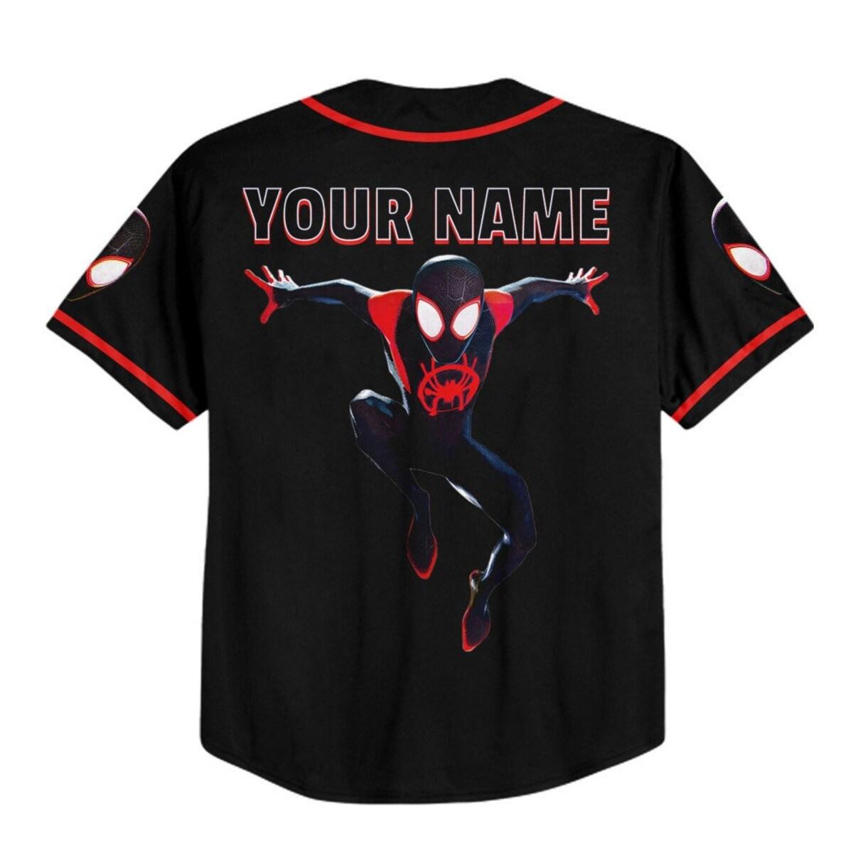 Mckenzieshoponline Spider Man Across The Spider Verse Black Jump Personalized Baseball Jersey For Fans - Image 4