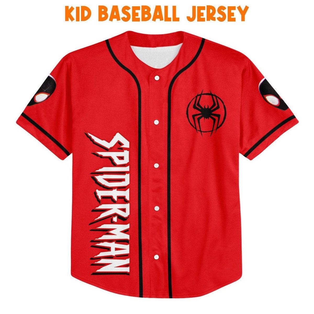 Mckenzieshoponline Spider Man Across The Spider Verse Couple Red Personalized Baseball Jersey For Fans - Image 3