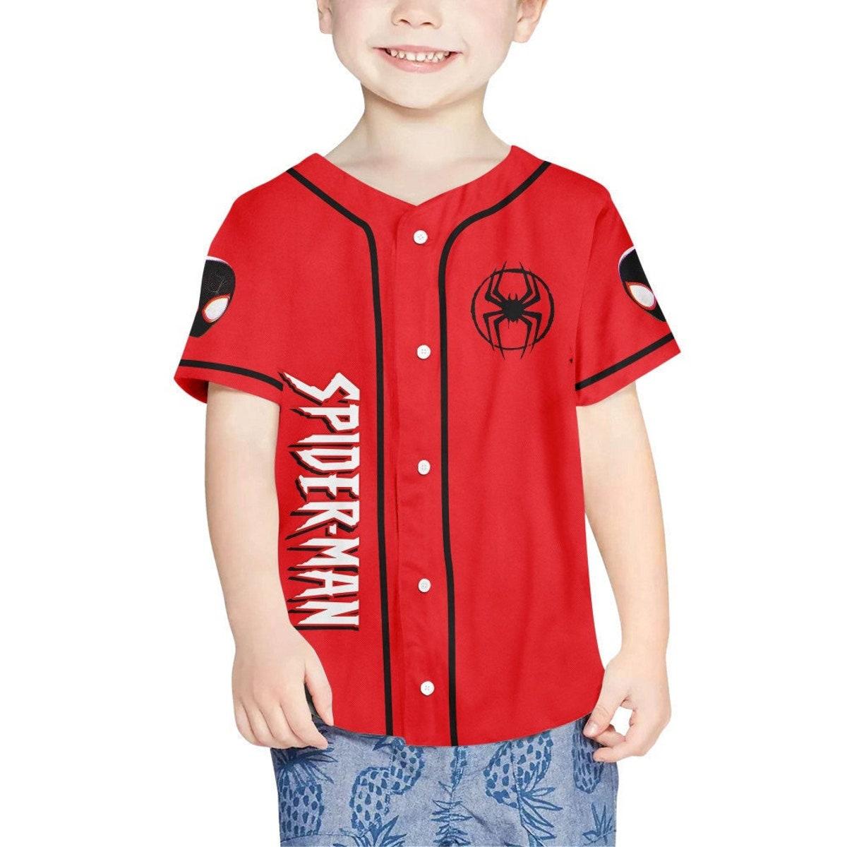 Mckenzieshoponline Spider Man Across The Spider Verse Couple Red Personalized Baseball Jersey For Fans - Image 5