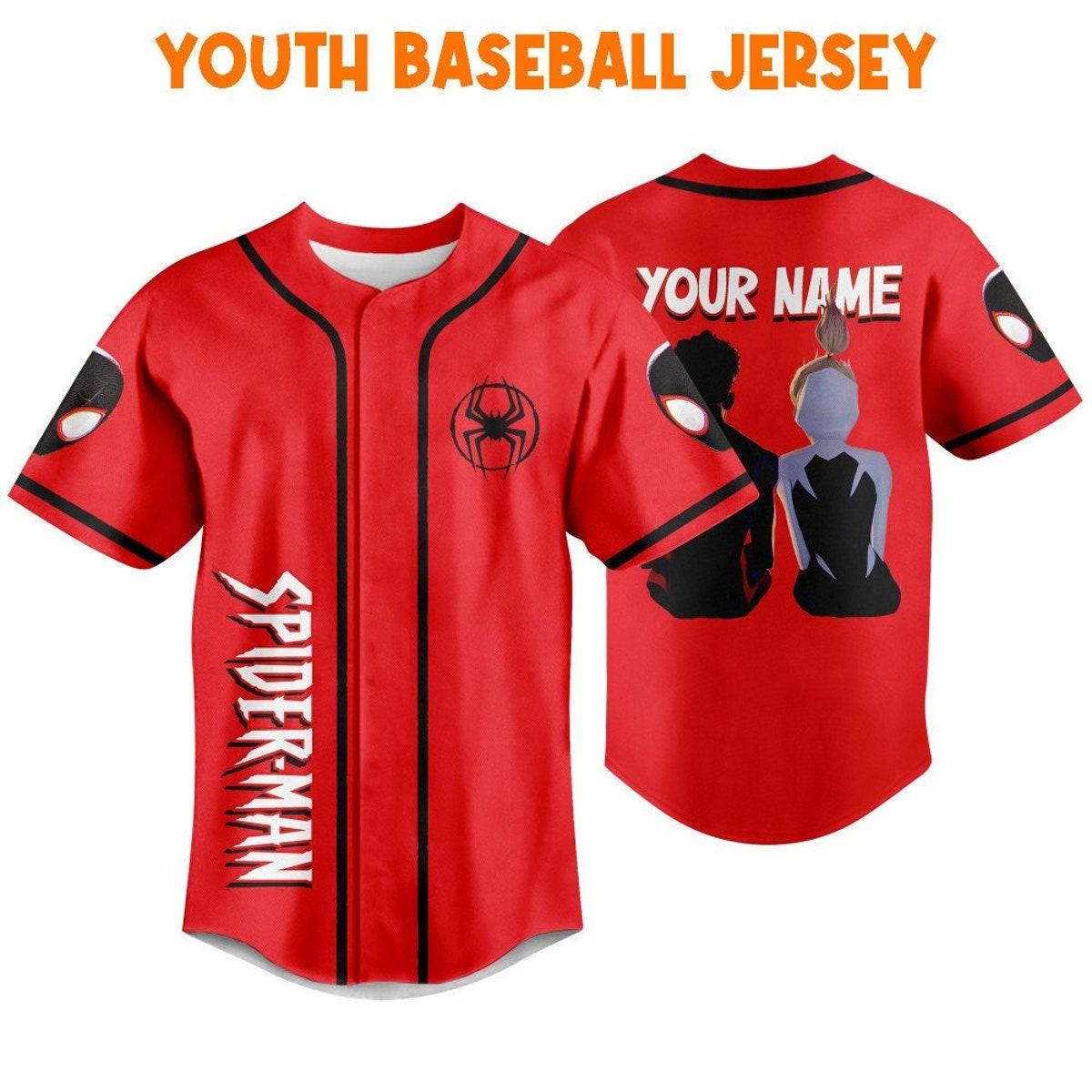 Mckenzieshoponline Spider Man Across The Spider Verse Couple Red Personalized Baseball Jersey For Fans - Image 6