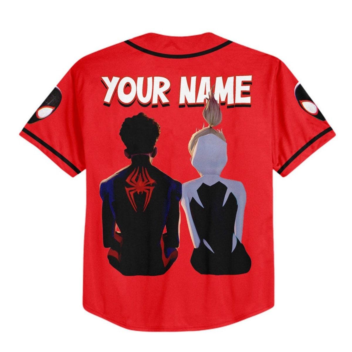 Mckenzieshoponline Spider Man Across The Spider Verse Couple Red Personalized Baseball Jersey For Fans - Image 4