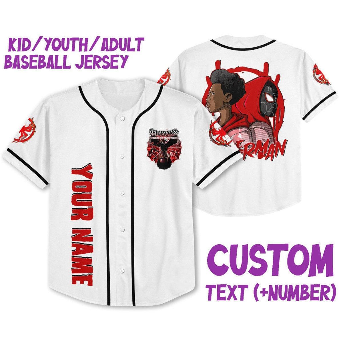 Mckenzieshoponline Spider Man Across The Spider Verse Red Disney Personalized Baseball Jersey For Fans