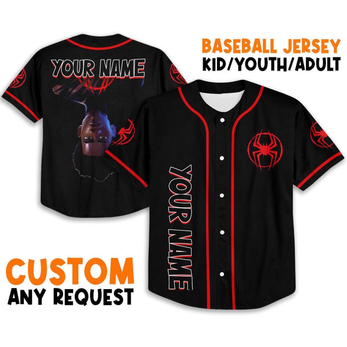 Mckenzieshoponline Spider Man Across The Spider Verse Upside Down Personalized Baseball Jersey For Fans