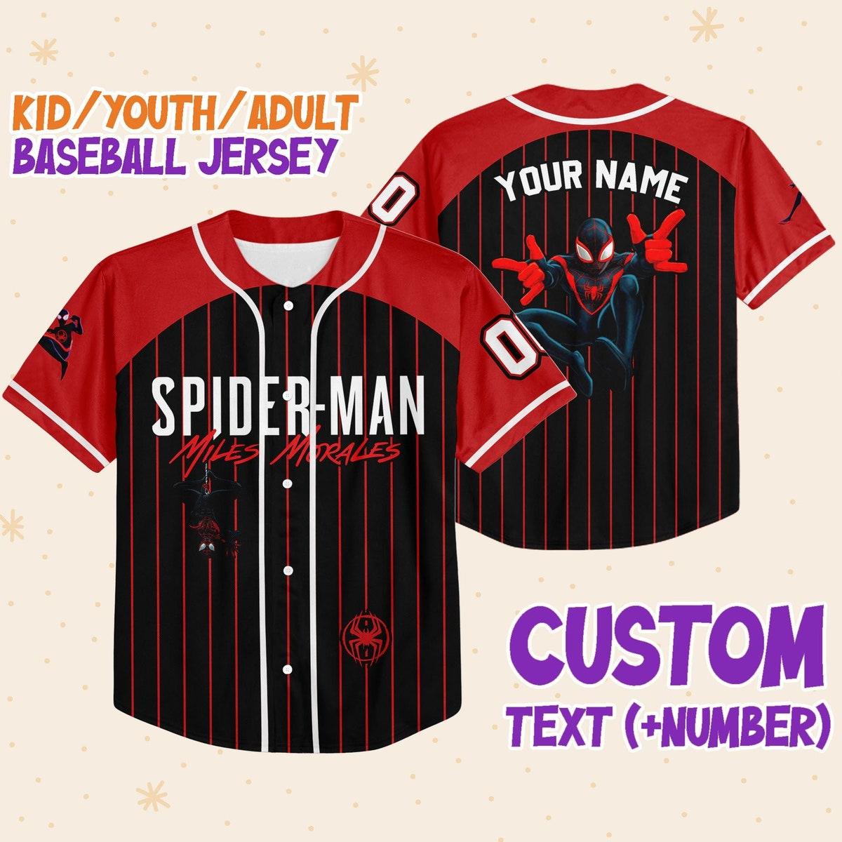 Mckenzieshoponline Spiderman Miles Morales Disney Personalized Baseball Jersey For Fans - Image 2