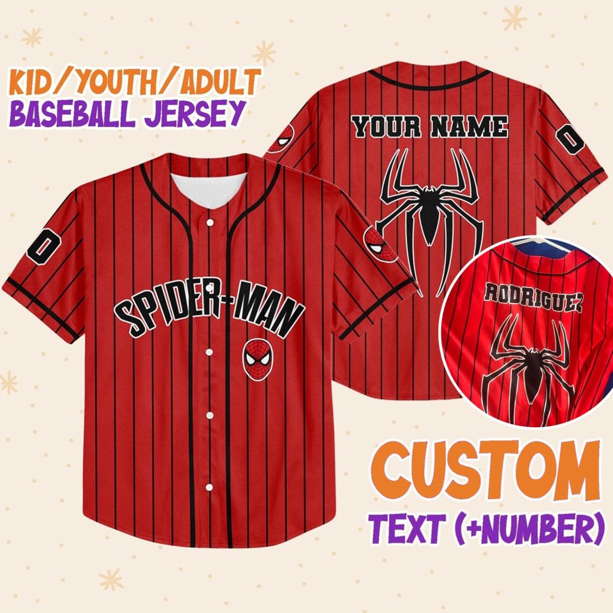 Mckenzieshoponline Spiderman Striped Disney Personalized Baseball Jersey For Fans