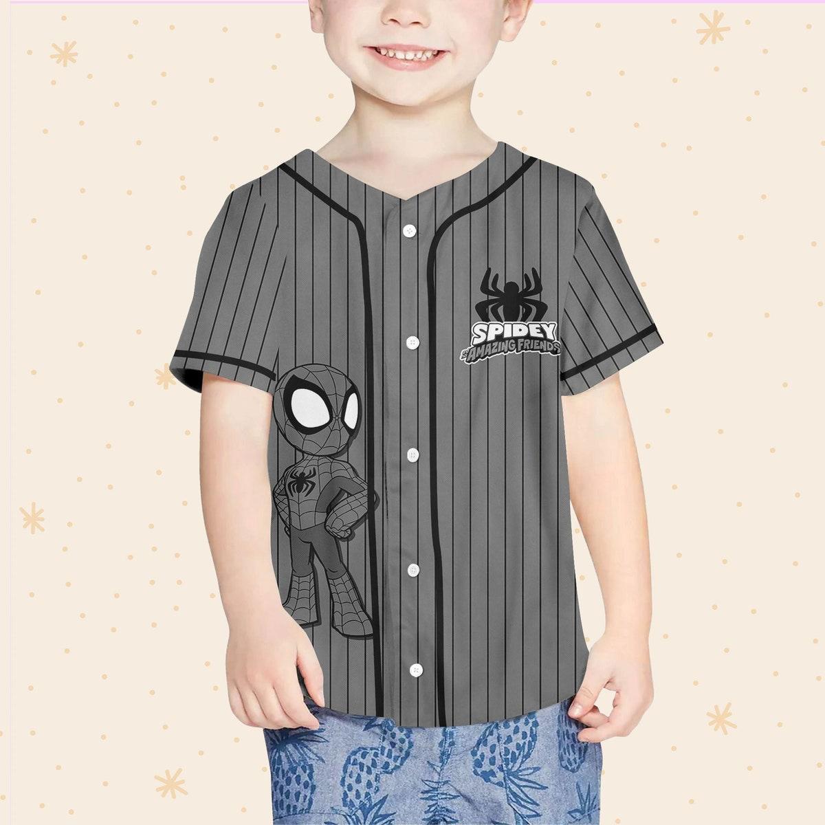 Mckenzieshoponline Spidey And His Amazing Friends Black Grey Personalized Baseball Jersey For Fans - Image 5
