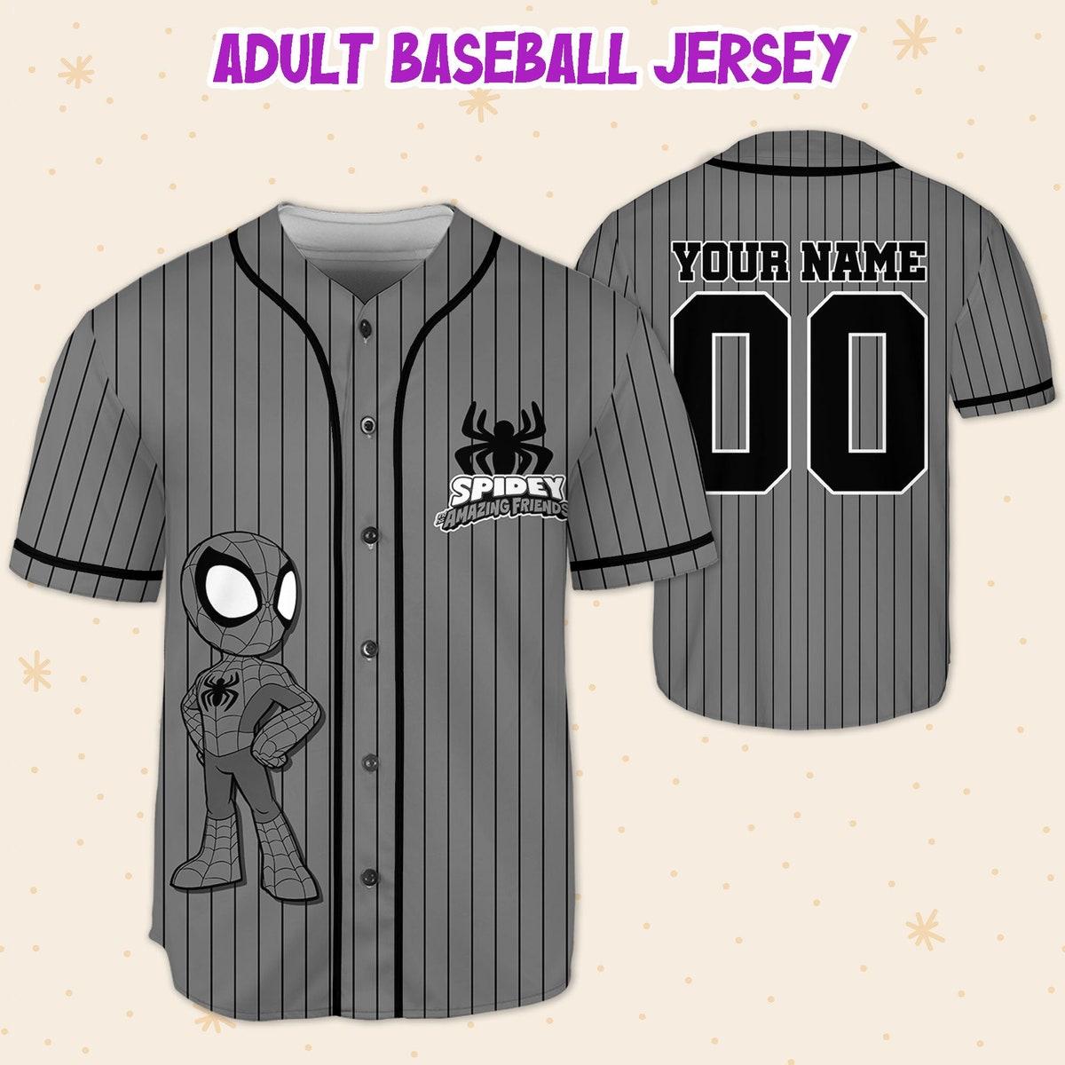 Mckenzieshoponline Spidey And His Amazing Friends Black Grey Personalized Baseball Jersey For Fans - Image 6
