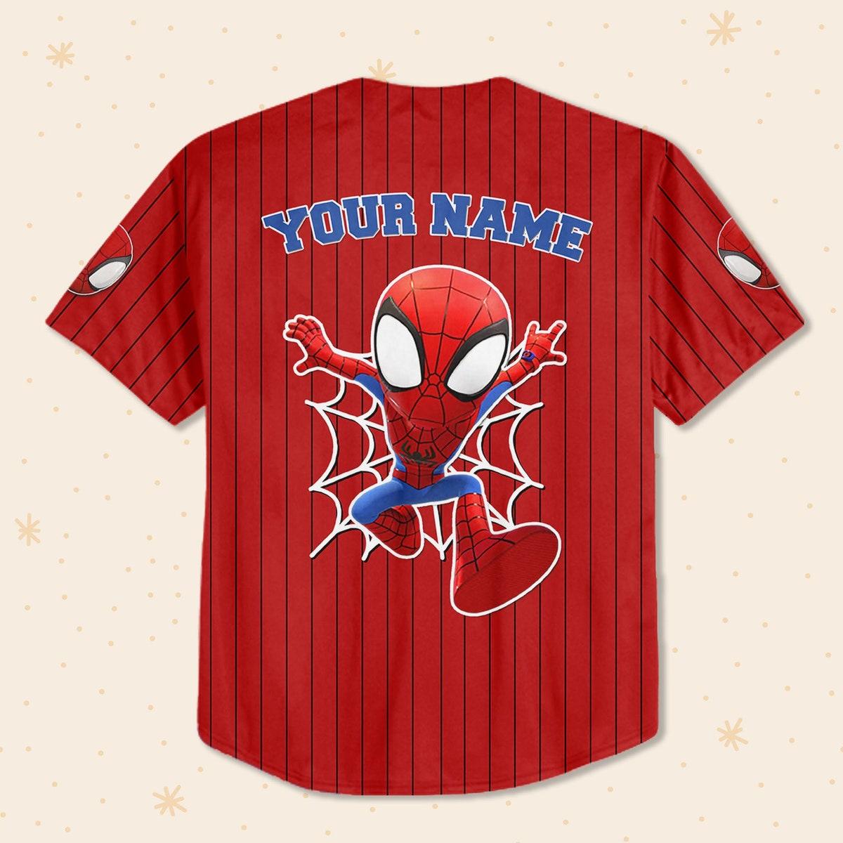 Mckenzieshoponline Spidey Peter Parker Red Black Spider Verse Personalized Baseball Jersey For Fans - Image 4
