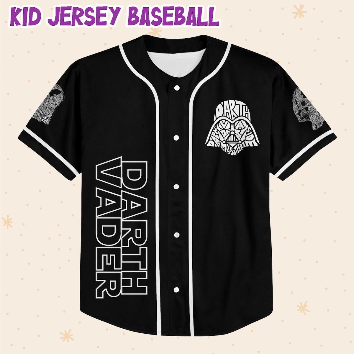 Mckenzieshoponline Star Wars Typo Darth Vader Style Black And White Personalized Baseball Jersey For Fans - Image 3