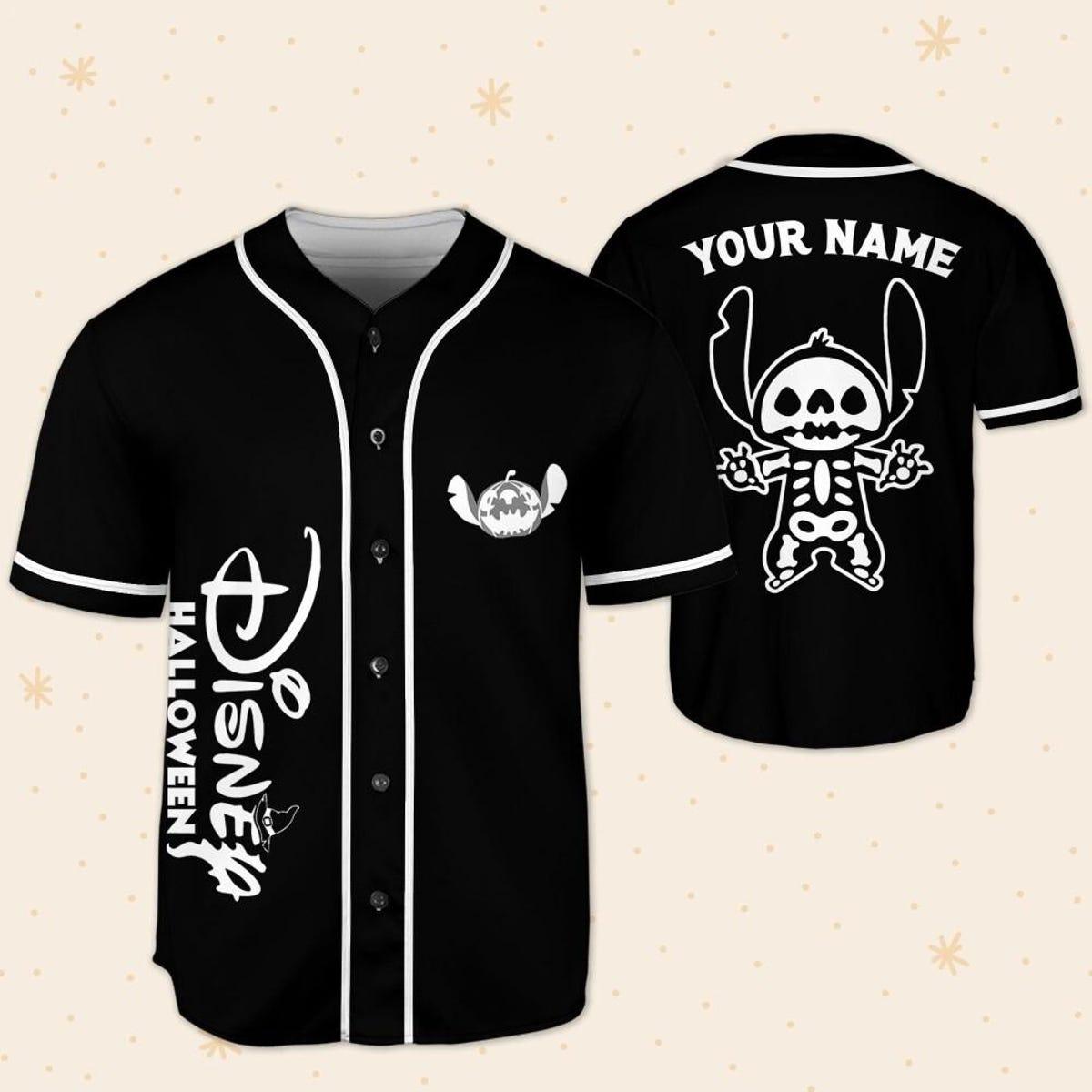 Mckenzieshoponline Stitch Skeleton Magic Kingdom Disneyland Personalized Baseball Jersey For Fans - Image 6