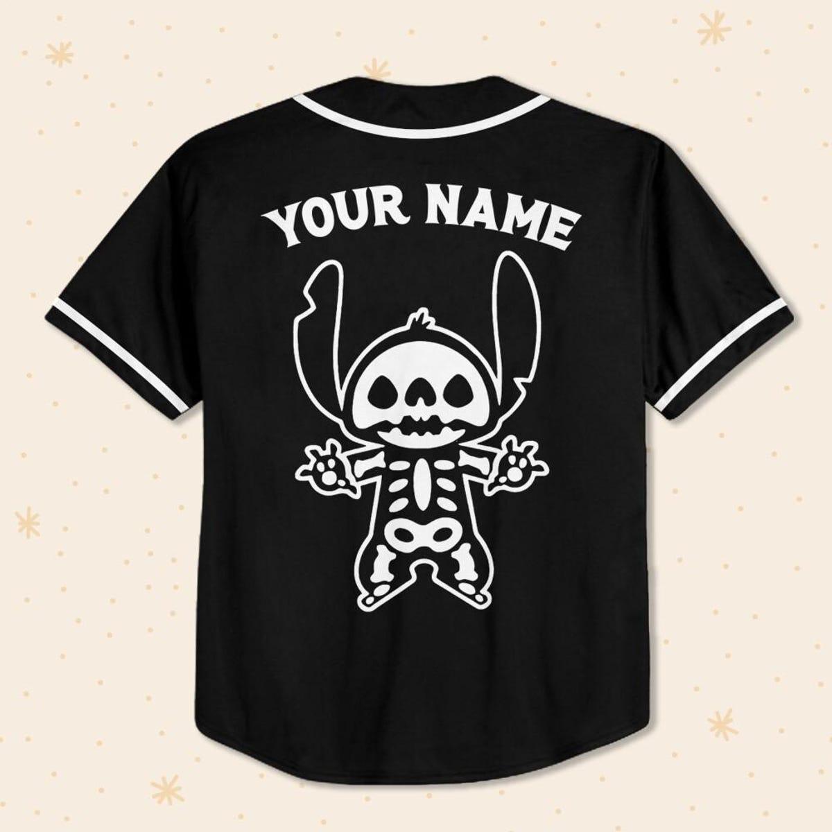 Mckenzieshoponline Stitch Skeleton Magic Kingdom Disneyland Personalized Baseball Jersey For Fans - Image 4