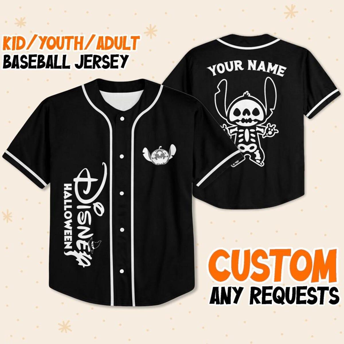 Mckenzieshoponline Stitch Skeleton Magic Kingdom Disneyland Personalized Baseball Jersey For Fans - Image 2