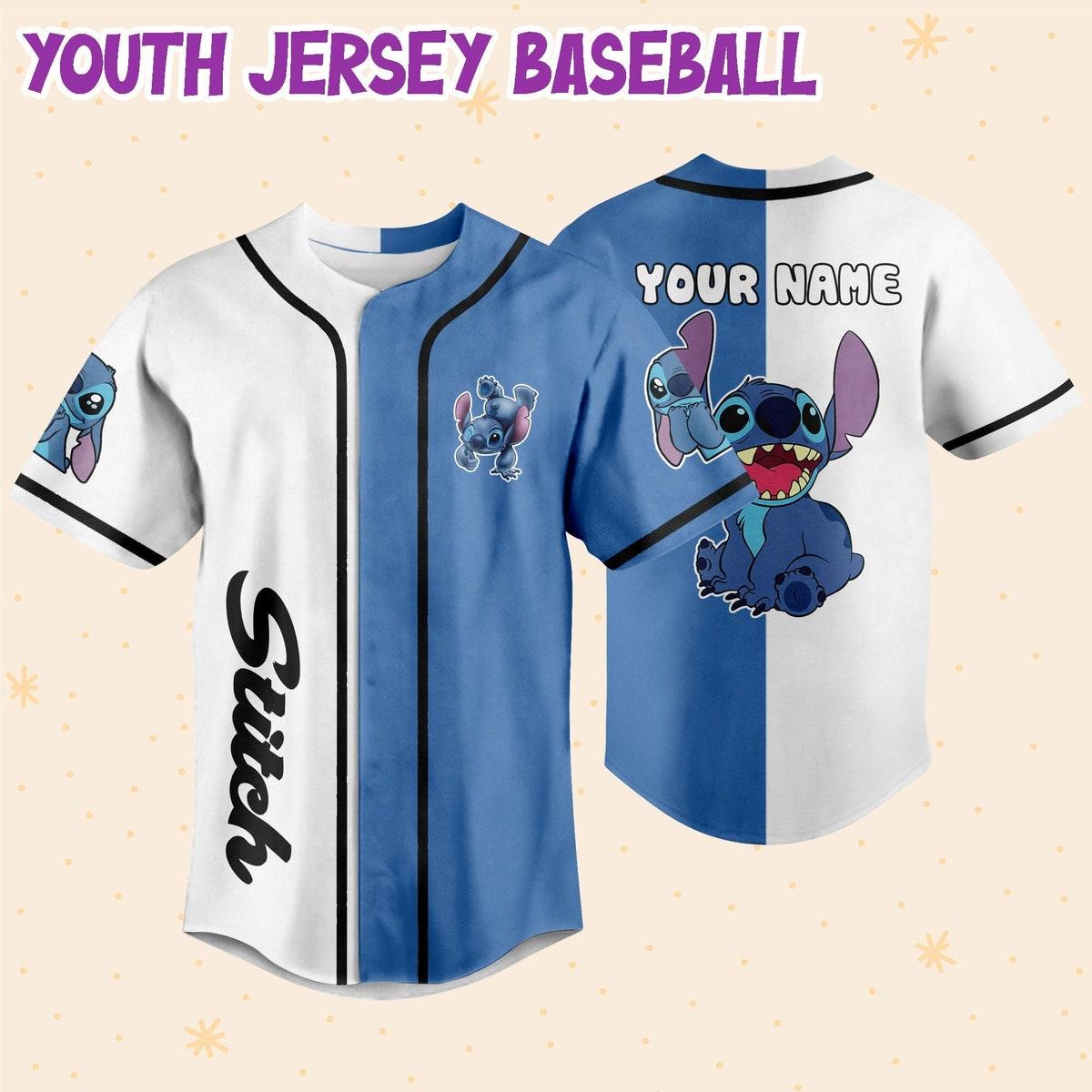 Mckenzieshoponline Stitch White Blue Disney Personalized Baseball Jersey For Fans - Image 6
