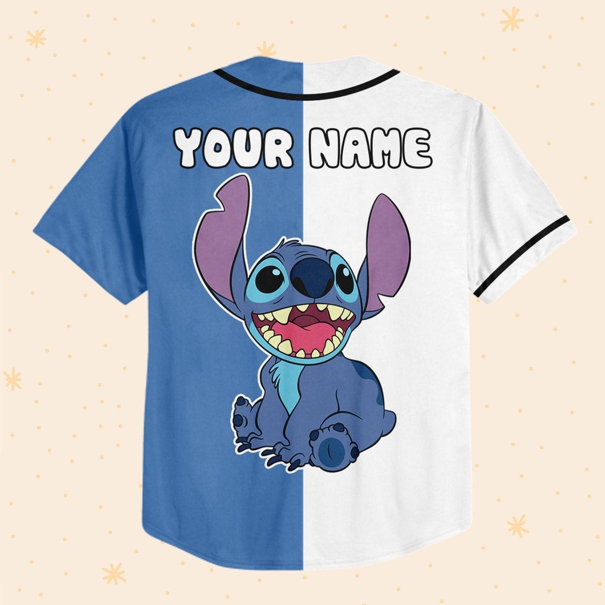 Mckenzieshoponline Stitch White Blue Disney Personalized Baseball Jersey For Fans - Image 4