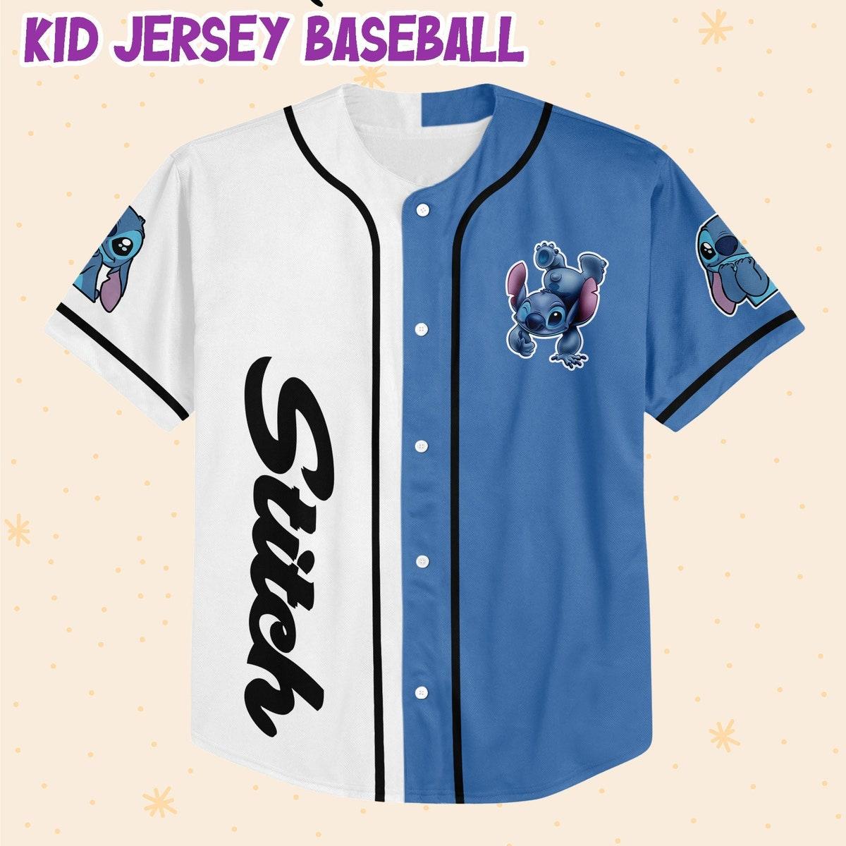 Mckenzieshoponline Stitch White Blue Disney Personalized Baseball Jersey For Fans - Image 3