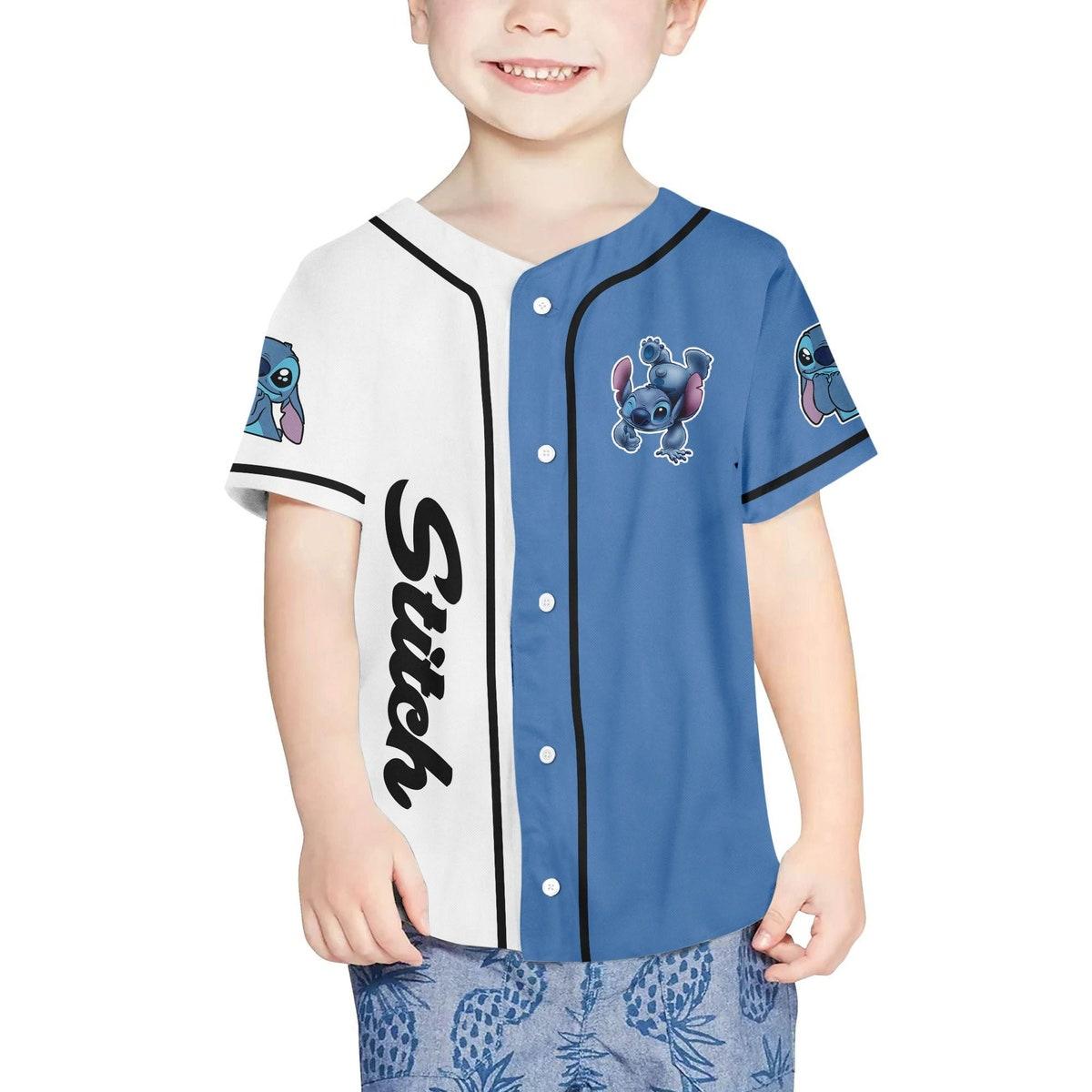 Mckenzieshoponline Stitch White Blue Disney Personalized Baseball Jersey For Fans - Image 5