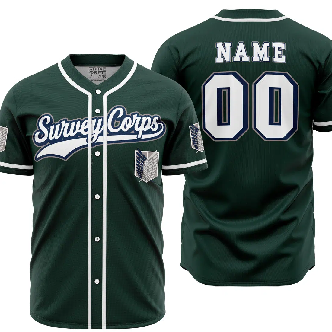 Mckenzieshoponline Survey Corps Attack on Titan Personalized Baseball Jersey For Fans