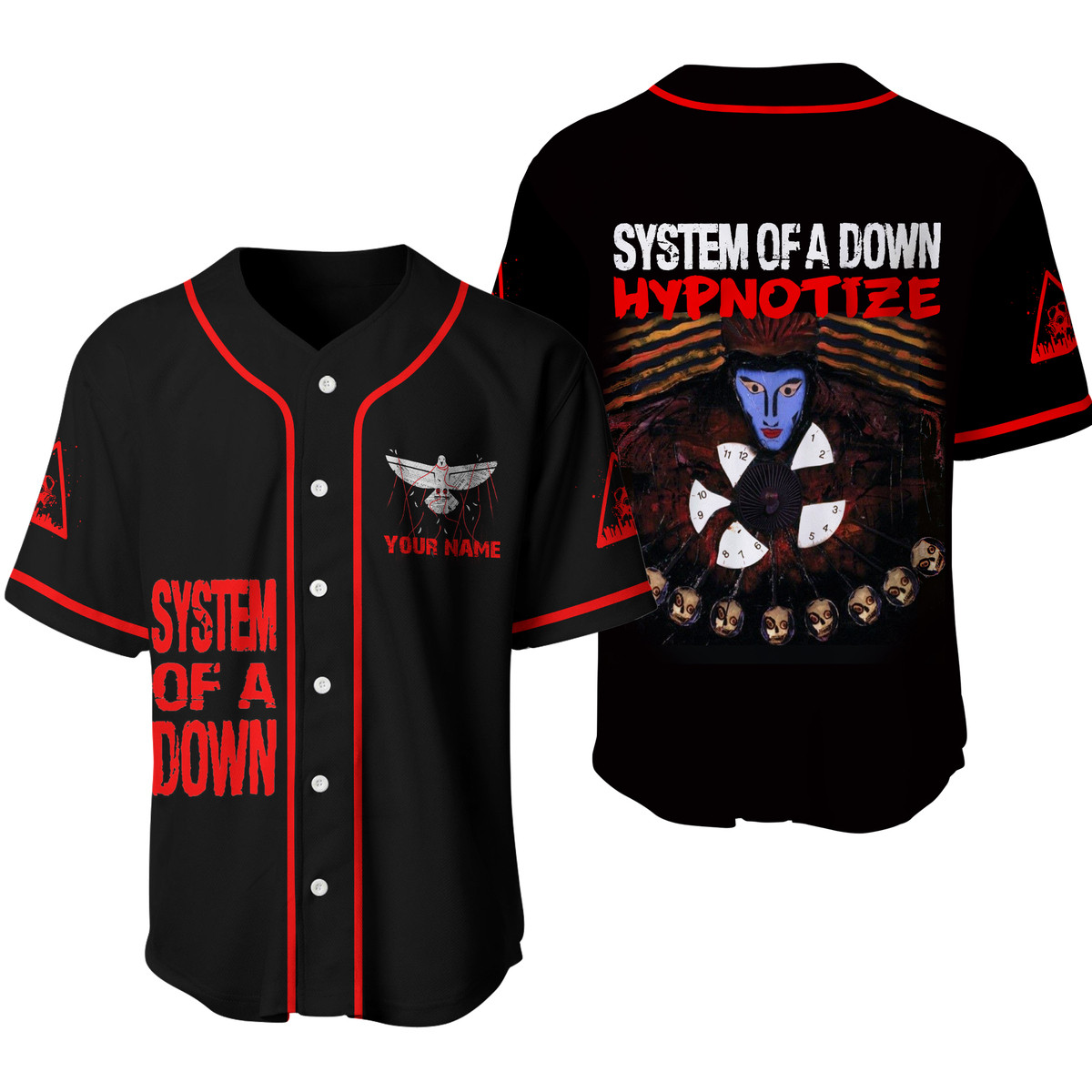 Jerseytrend System of a Down Band Hypnotize Personalized Baseball Jersey For Fans - Image 3