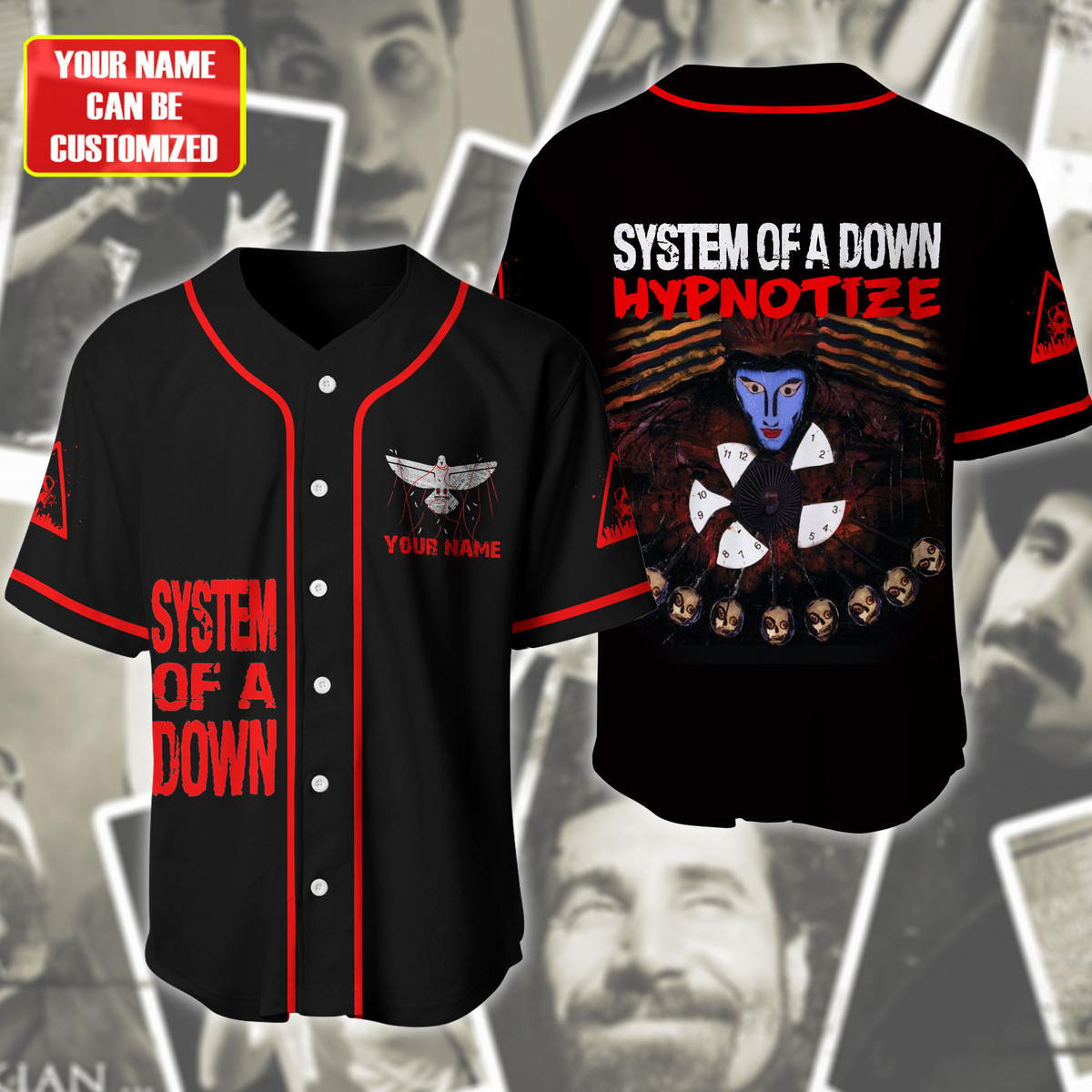 Jerseytrend System of a Down Band Hypnotize Personalized Baseball Jersey For Fans - Image 2