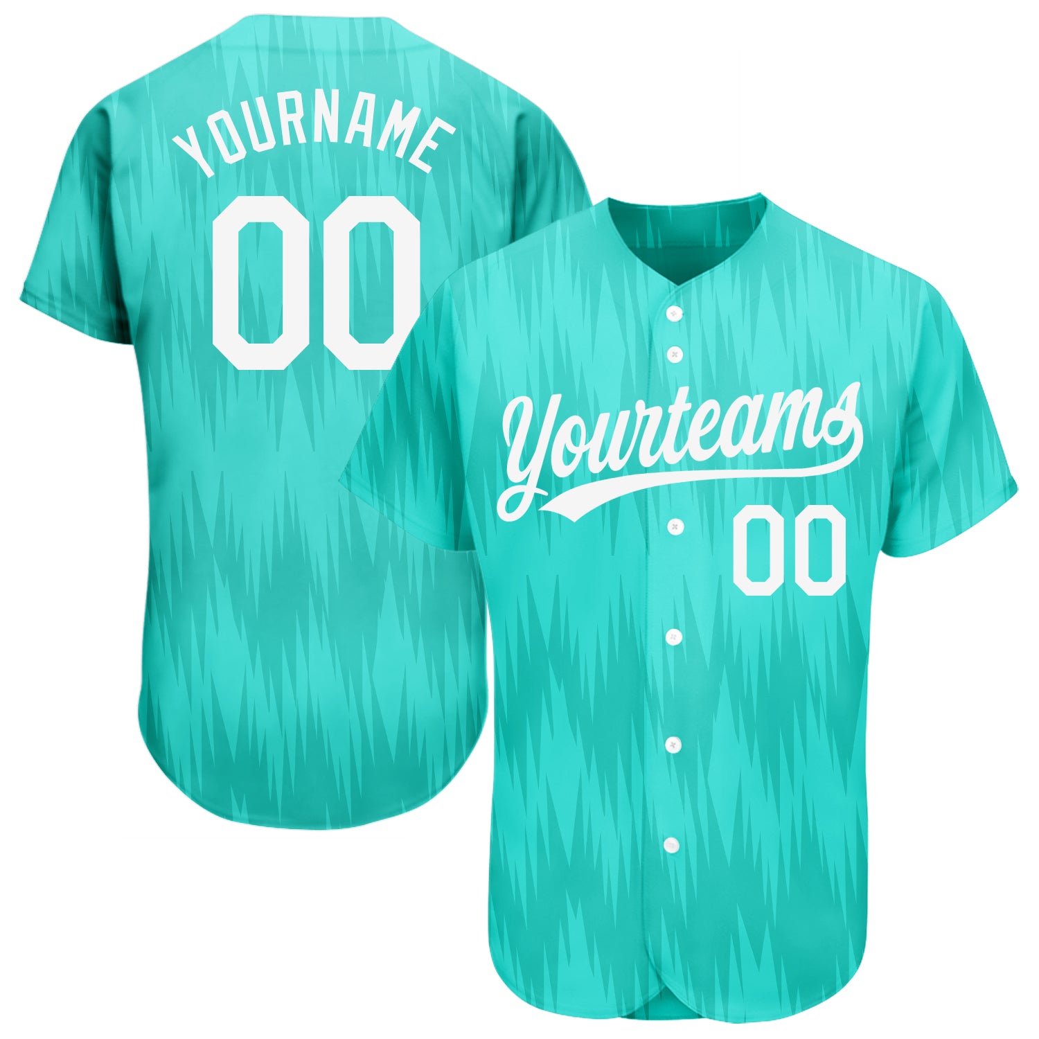 Mckenzieshoponline Teal White 3D Pattern Design Personalized Baseball Jersey For Fans