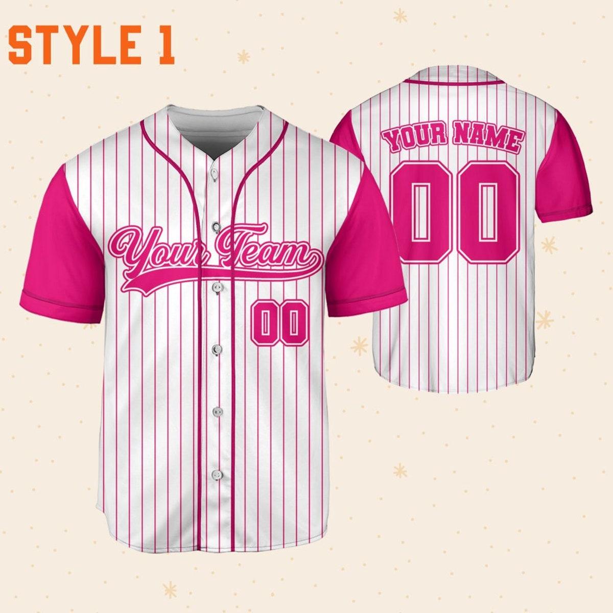 Mckenzieshoponline Team Name And Number Collection Pink Personalized Baseball Jersey For Fans