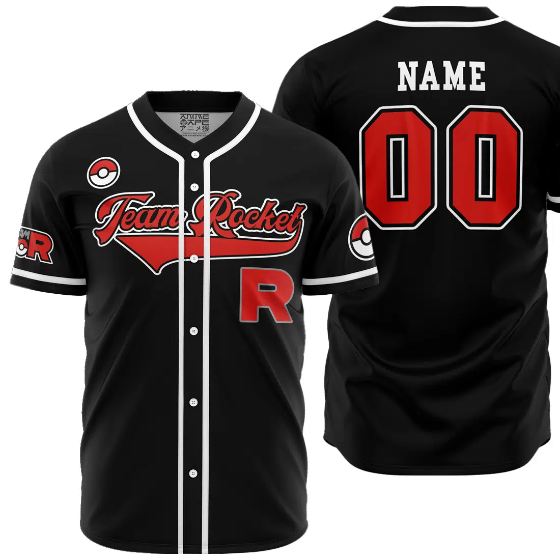 Mckenzieshoponline Team Rocket Grunt Black Pokemon Personalized Baseball Jersey For Fans