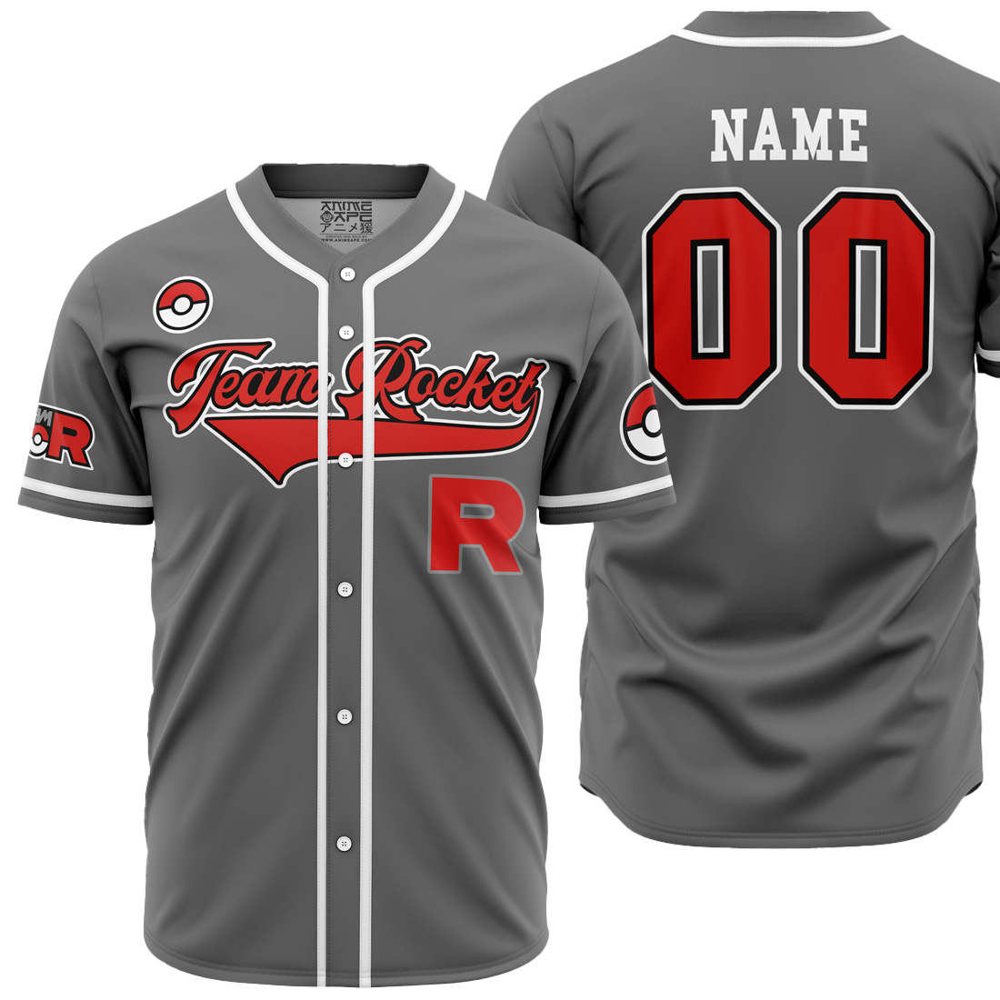 Mckenzieshoponline Team Rocket Grunt Gray Pokemon Personalized Baseball Jersey For Fans