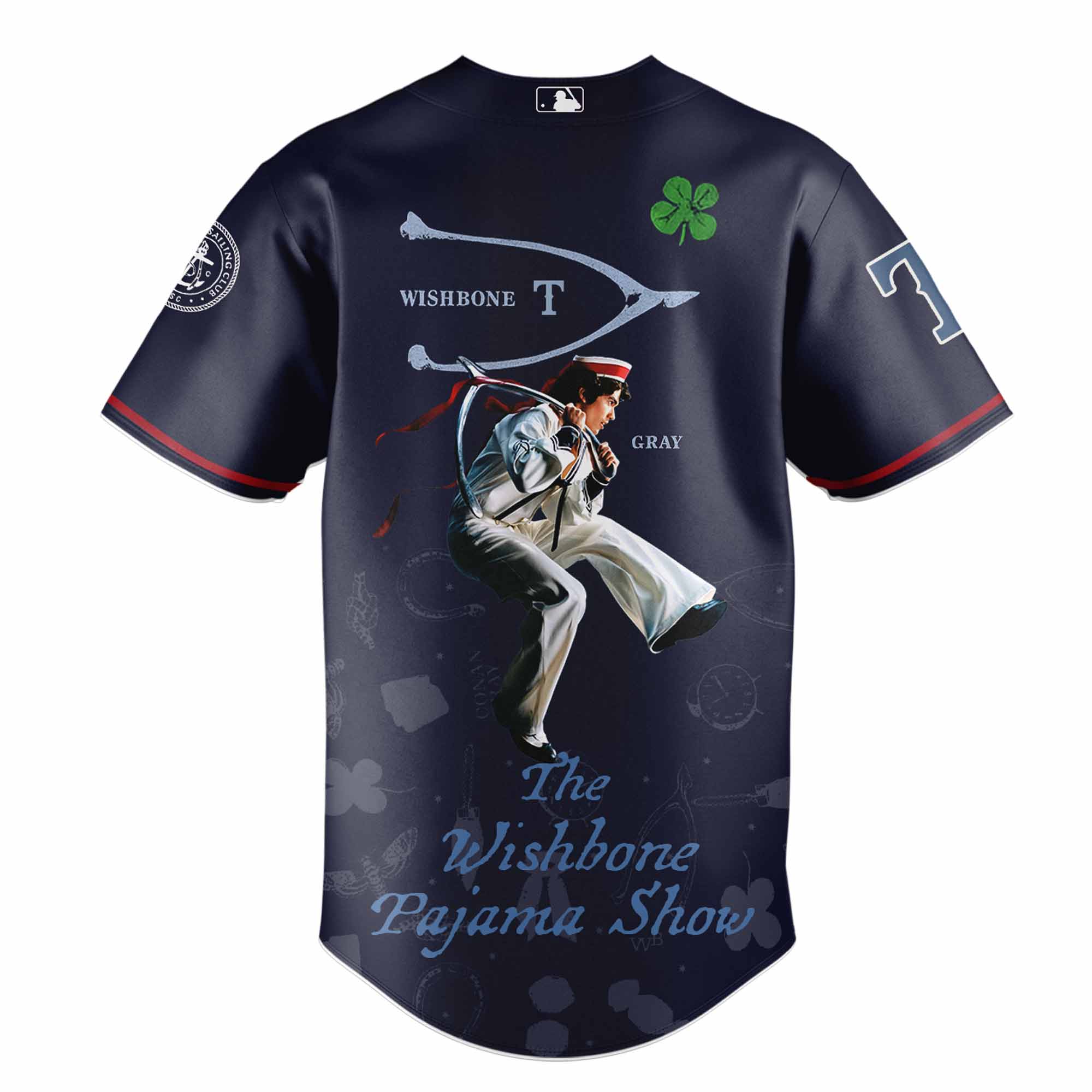 Jerseytrend Texas Rangers MLB x The Wishbone Pajama Show Personalized Baseball Jersey For Fans - Image 3