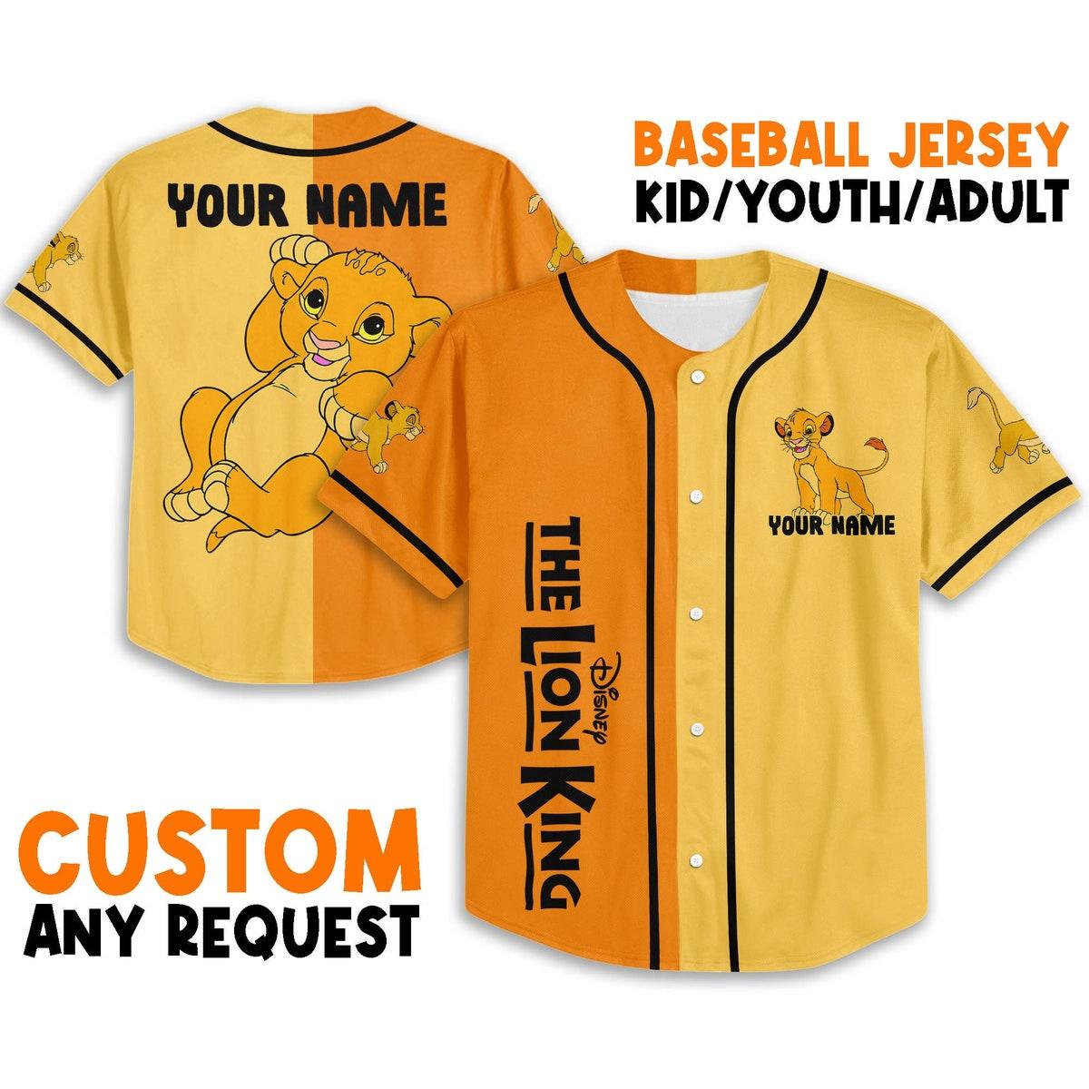 Mckenzieshoponline The Lion King Baby Simba Disney Personalized Baseball Jersey For Fans
