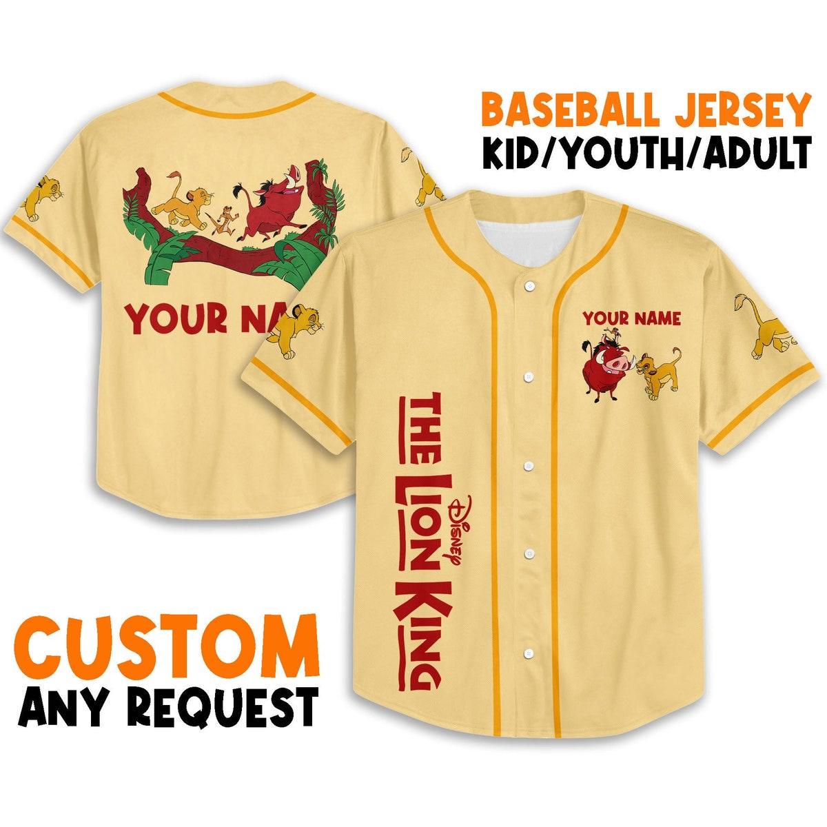 Mckenzieshoponline The Lion King Baby Simba Timon Pumbaa Personalized Baseball Jersey For Fans - Image 2
