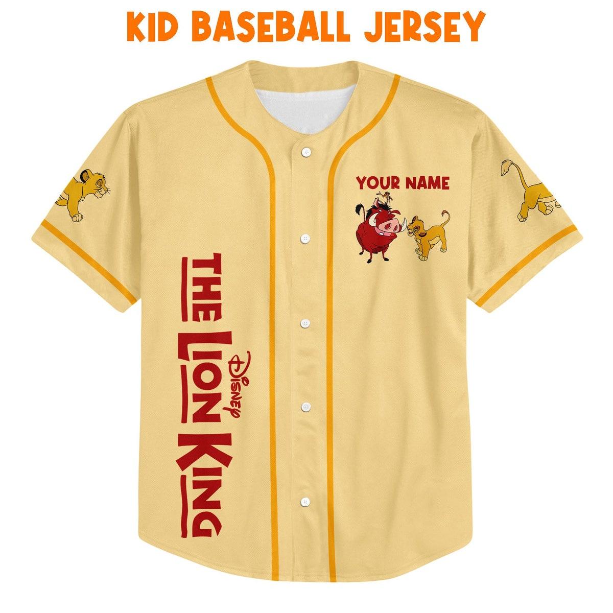 Mckenzieshoponline The Lion King Baby Simba Timon Pumbaa Personalized Baseball Jersey For Fans - Image 3