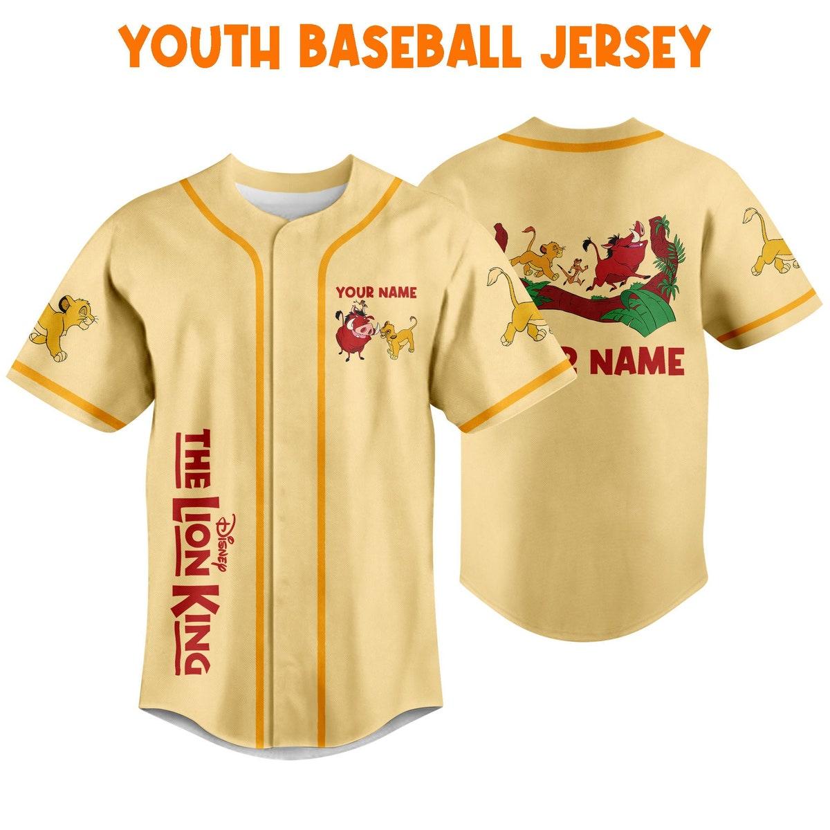 Mckenzieshoponline The Lion King Baby Simba Timon Pumbaa Personalized Baseball Jersey For Fans - Image 6