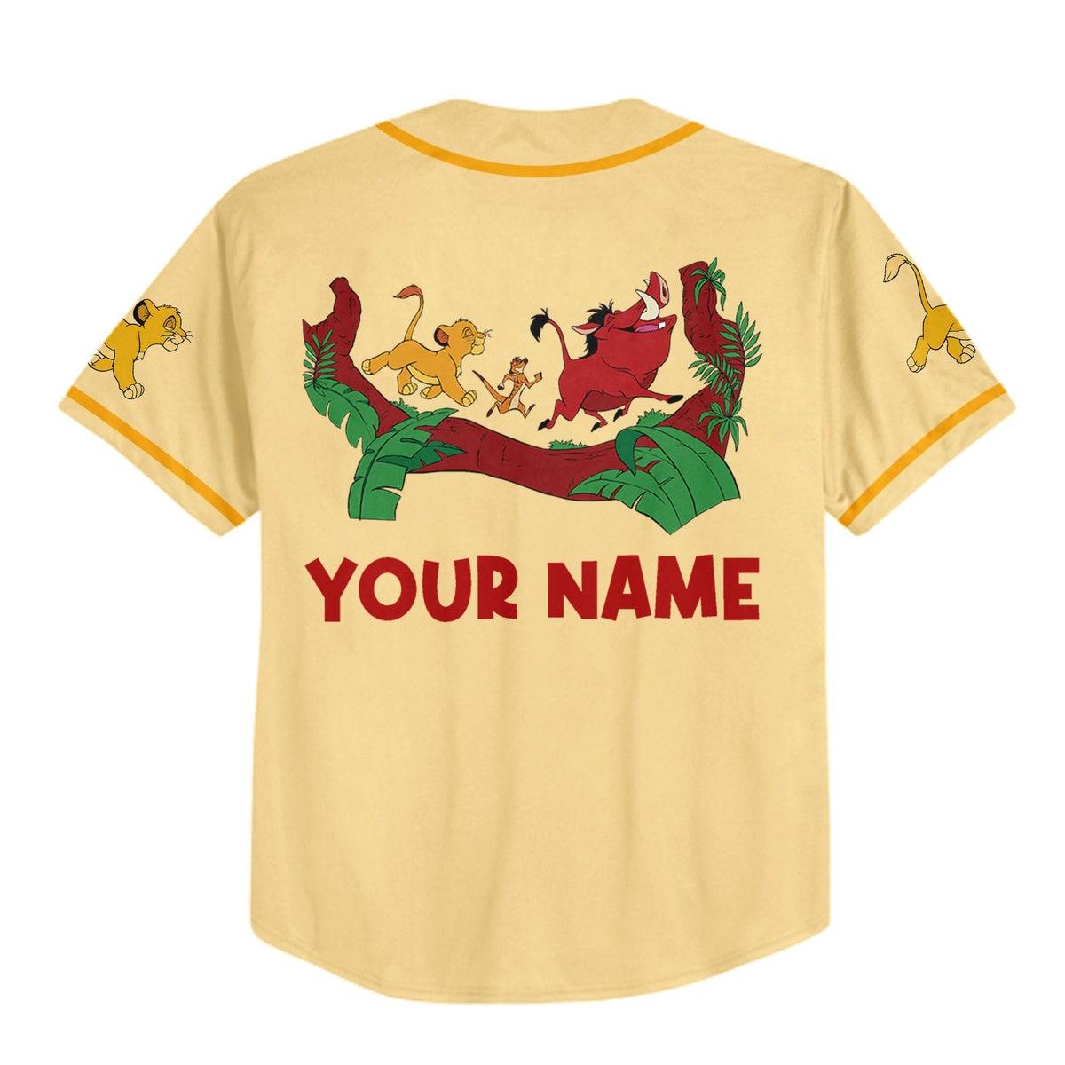 Mckenzieshoponline The Lion King Baby Simba Timon Pumbaa Personalized Baseball Jersey For Fans - Image 4