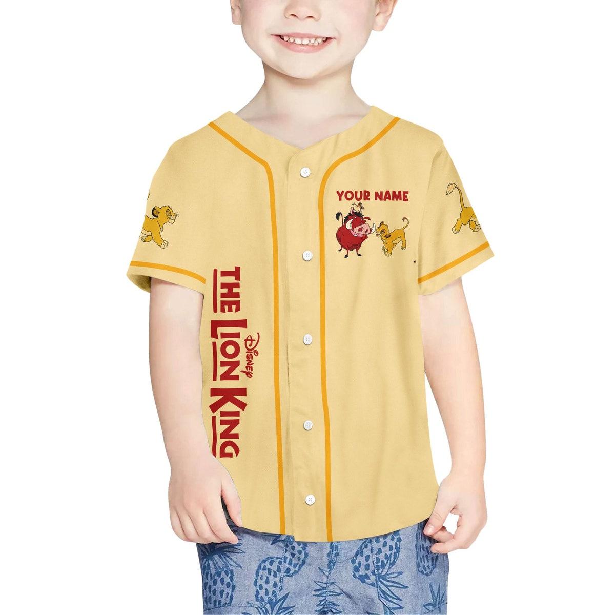 Mckenzieshoponline The Lion King Baby Simba Timon Pumbaa Personalized Baseball Jersey For Fans - Image 5