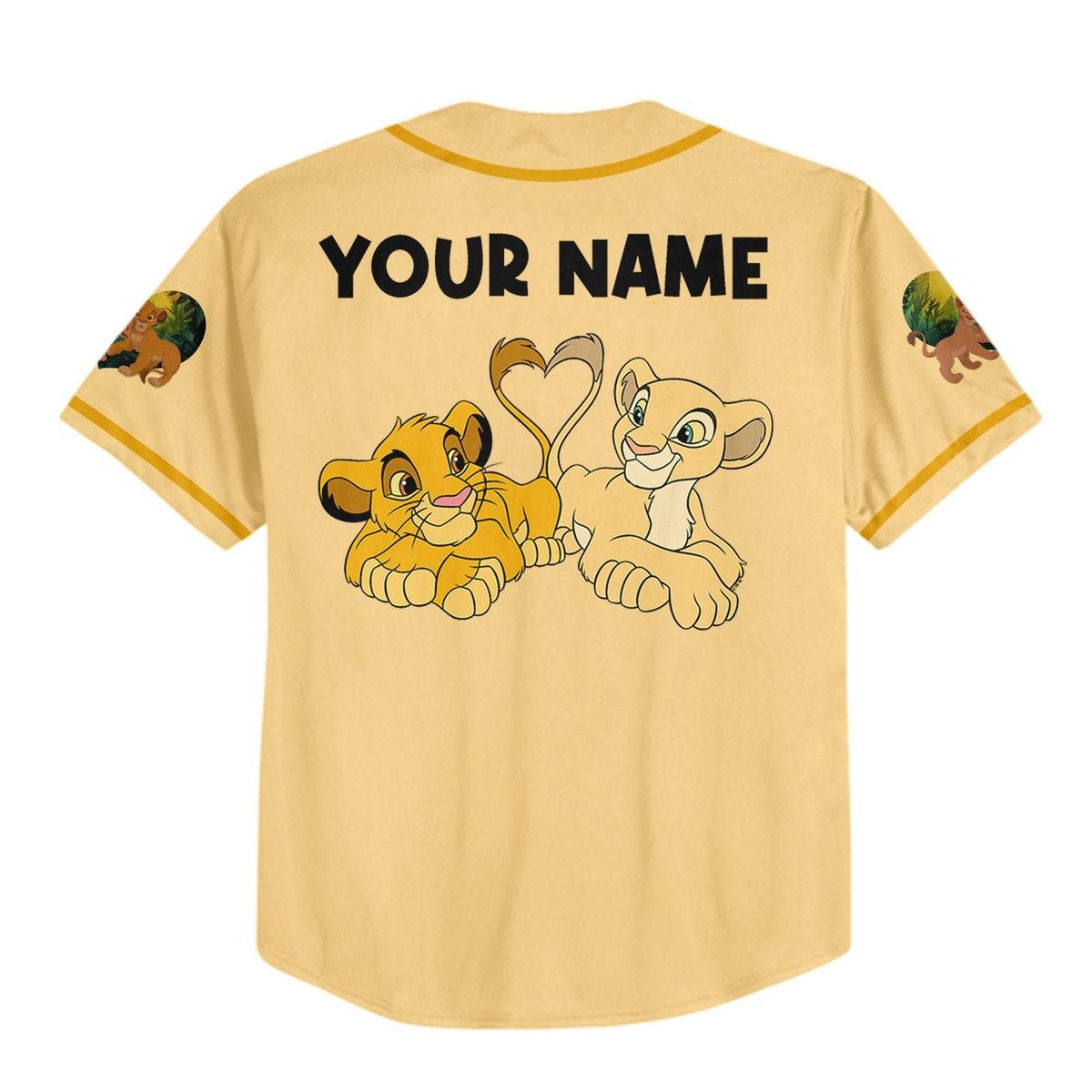 Mckenzieshoponline The Lion King Couple Baby Simba Nala Disney Personalized Baseball Jersey For Fans - Image 4