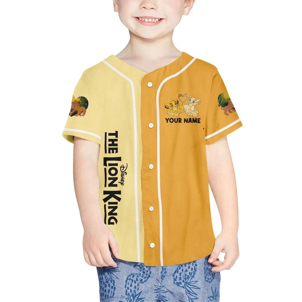 Mckenzieshoponline The Lion King Couple Baby Simba Nala Half And Half Personalized Baseball Jersey For Fans - Image 5