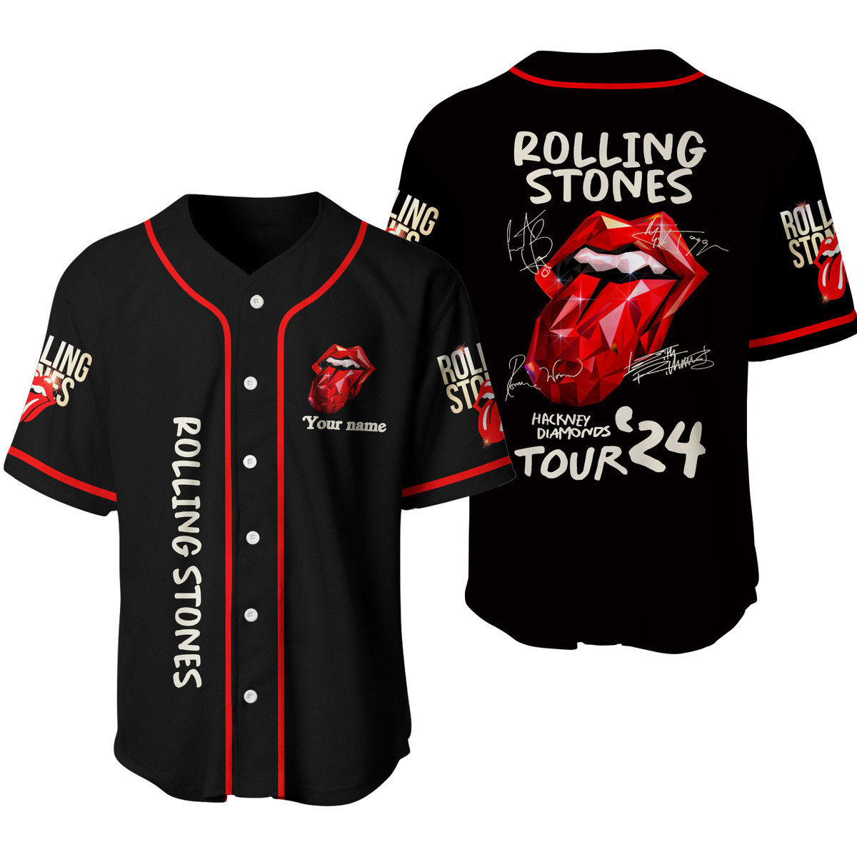 Jerseytrend The Rolling Stones Hackney Diamon Tour Personalized Baseball Jersey For Fans - Image 3