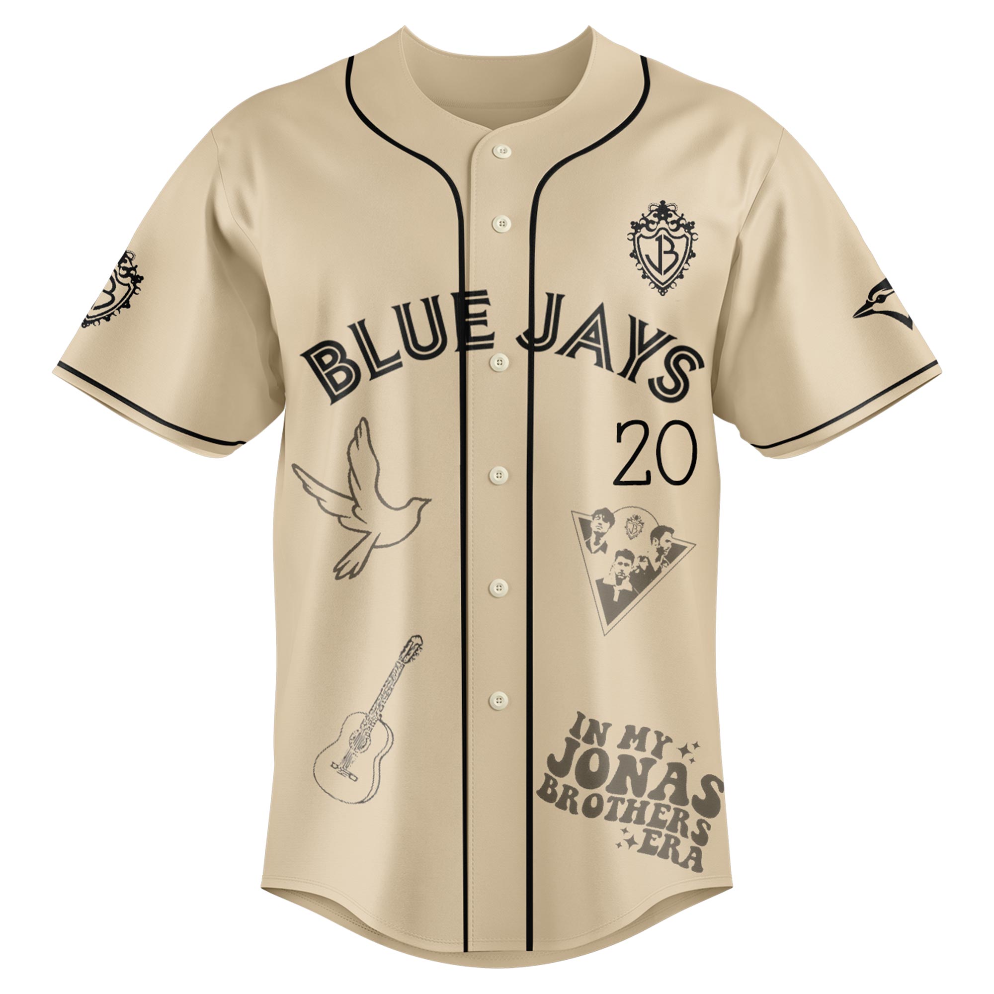 Jerseytrend Toronto Blue Jays MLB x Greetings From Jonas Brothers Personalized Baseball Jersey For Fans - Image 3