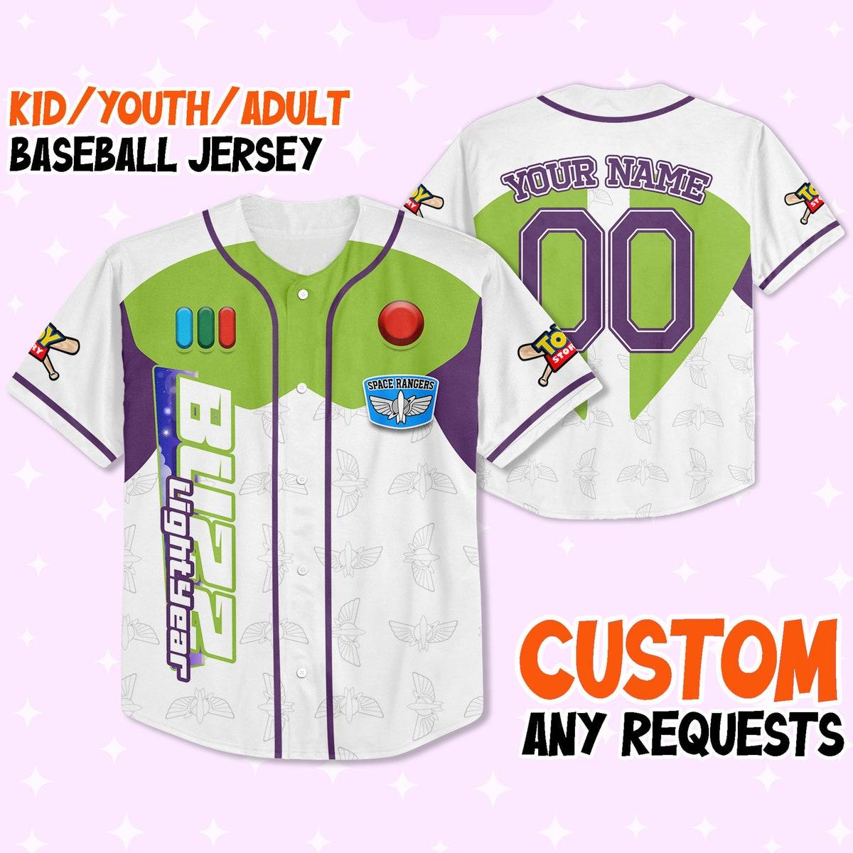 Mckenzieshoponline Toy Story Buzz Lightyear Green Disney Personalized Baseball Jersey For Fans