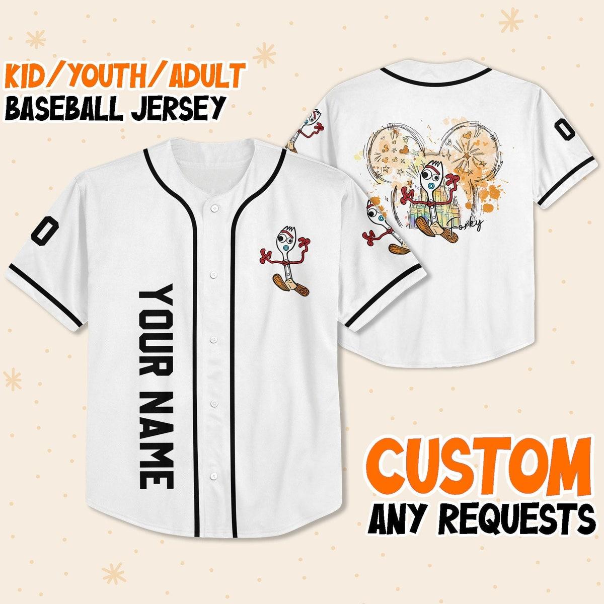 Mckenzieshoponline Toy Story Mickey Head Forky Toy Story Personalized Baseball Jersey For Fans