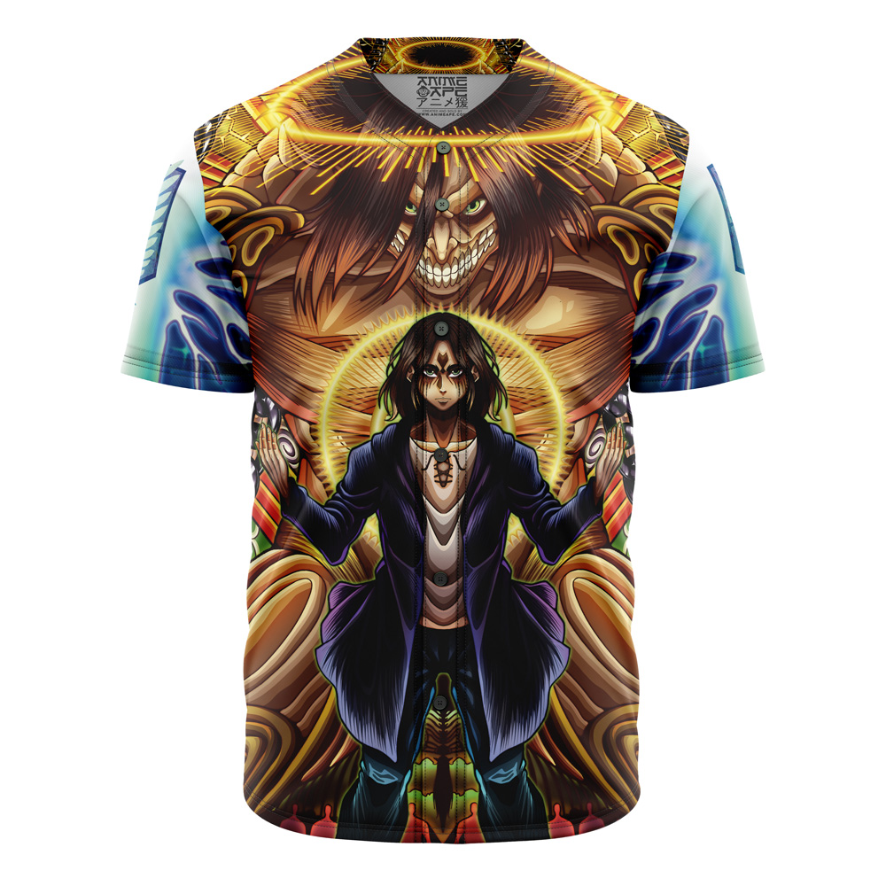 Mckenzieshoponline Trippy Eren Yeager Timeskip Attack on Titan Personalized Baseball Jersey For Fans Without Piping