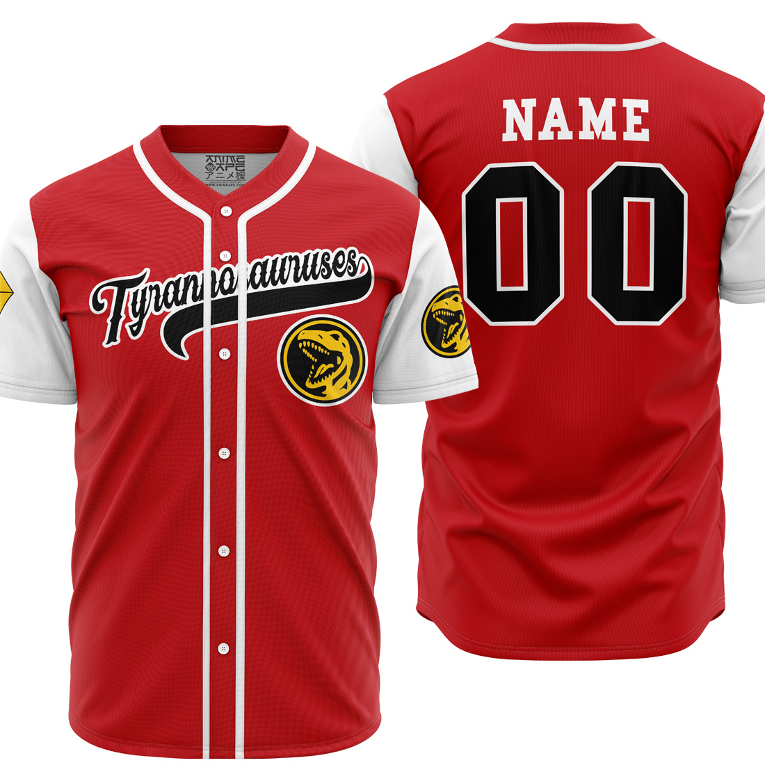 Mckenzieshoponline Tyrannosauruses Red Power Rangers Personalized Baseball Jersey For Fans