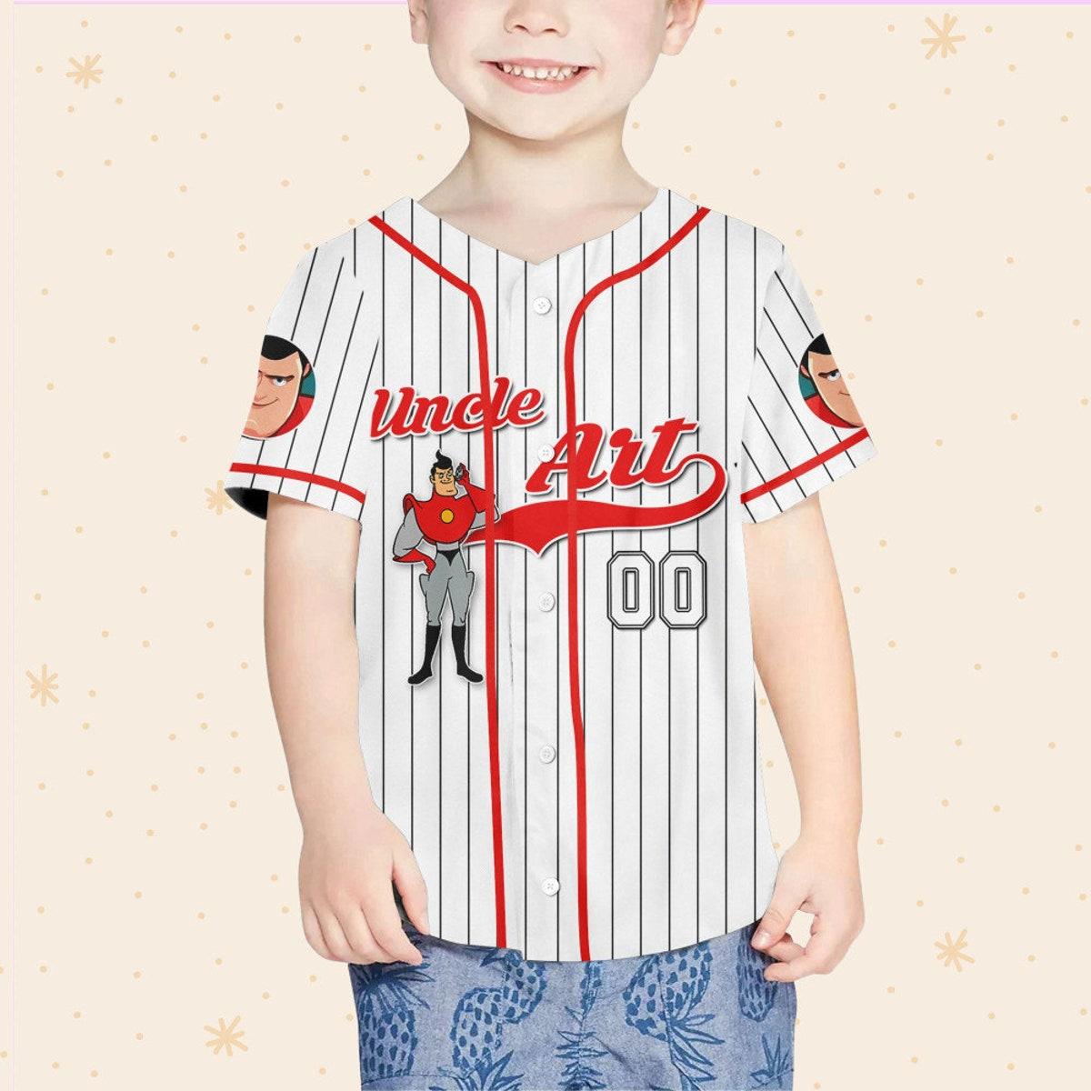 Mckenzieshoponline Uncle Art Robinson White Meet The Robinsons Personalized Baseball Jersey For Fans - Image 5