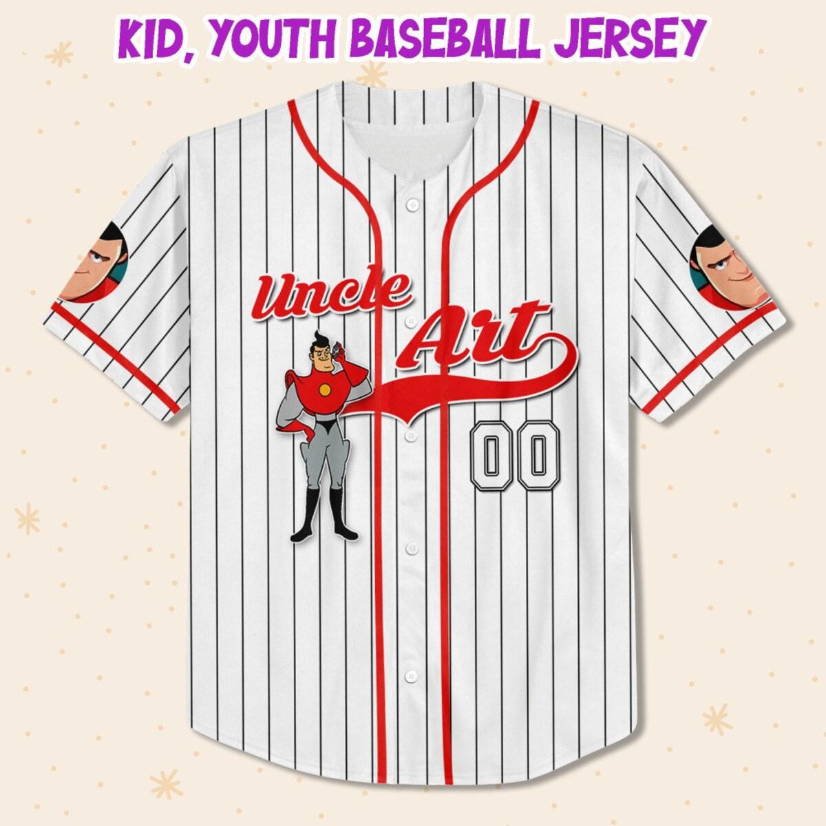 Mckenzieshoponline Uncle Art Robinson White Meet The Robinsons Personalized Baseball Jersey For Fans - Image 3