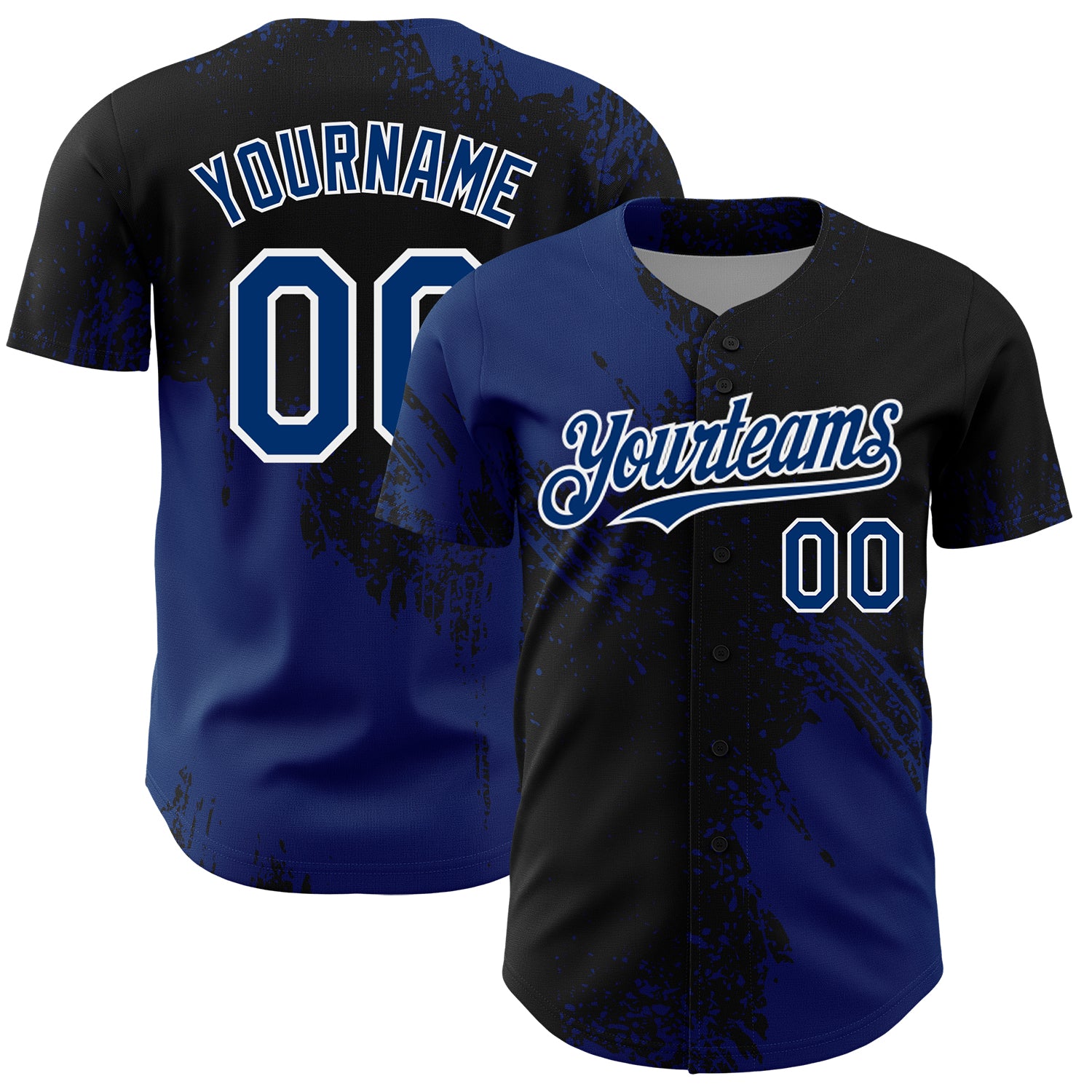 Mckenzieshoponline US Navy Blue Black White 3D Pattern Design Abstract Brush Stroke Personalized Baseball Jersey For Fans